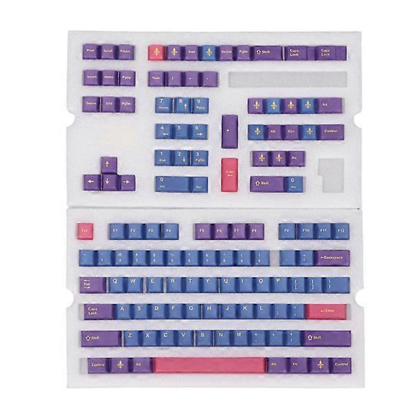 128 Keys PBT Material Contrasting Colors Mechanical Keyboard Keycaps Set for DIY Keyboard