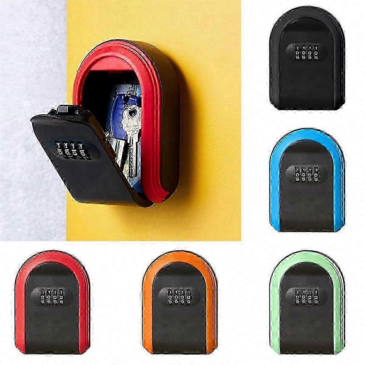 Weatherproof 4-Digit Combination Key Safe Box for Outdoor Wall Mount Security Storage Lock Case