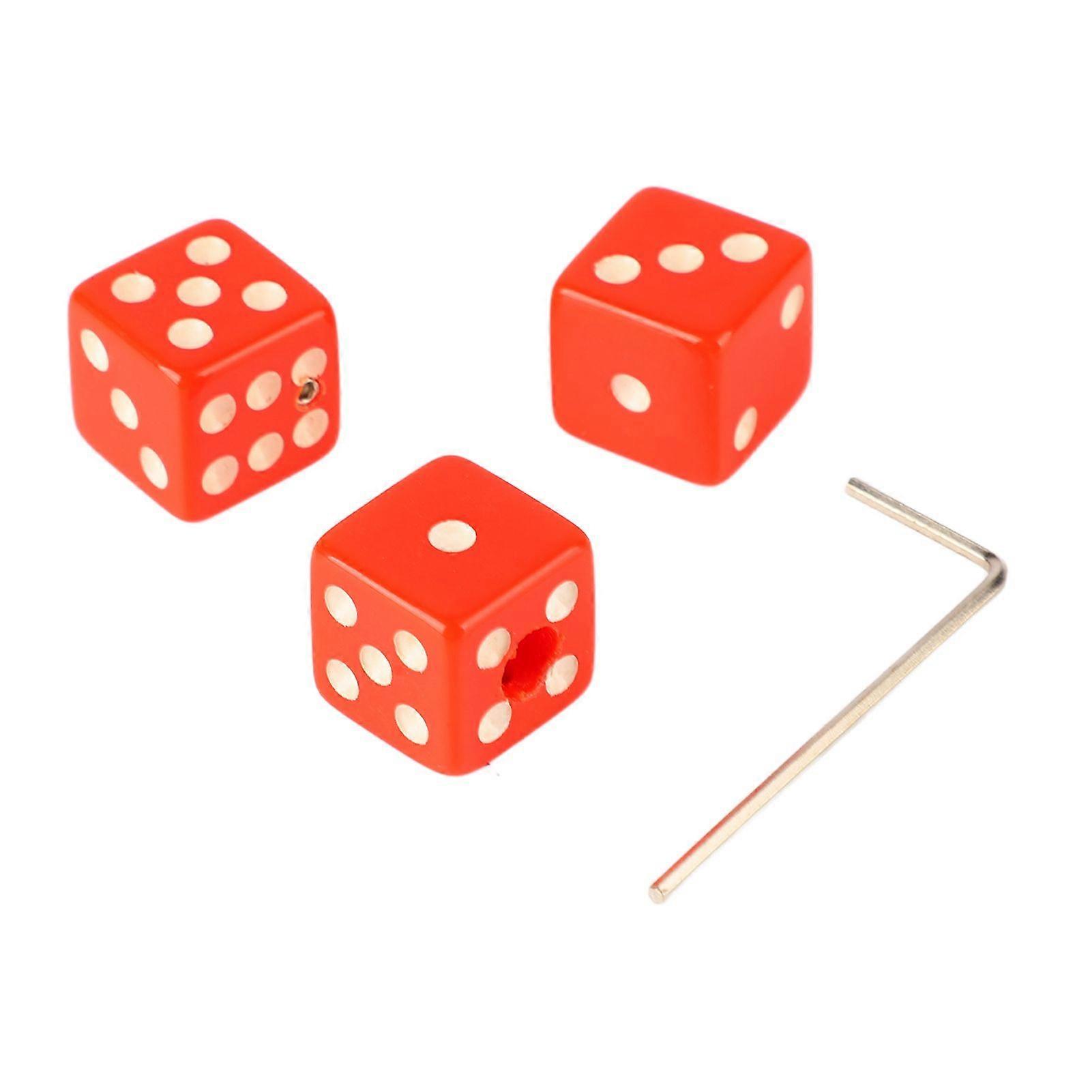 3PCS Guitar Volume Control Knobs Dice Shape Speed Control Knobs with Wrench Plastic Musical Parts Red
