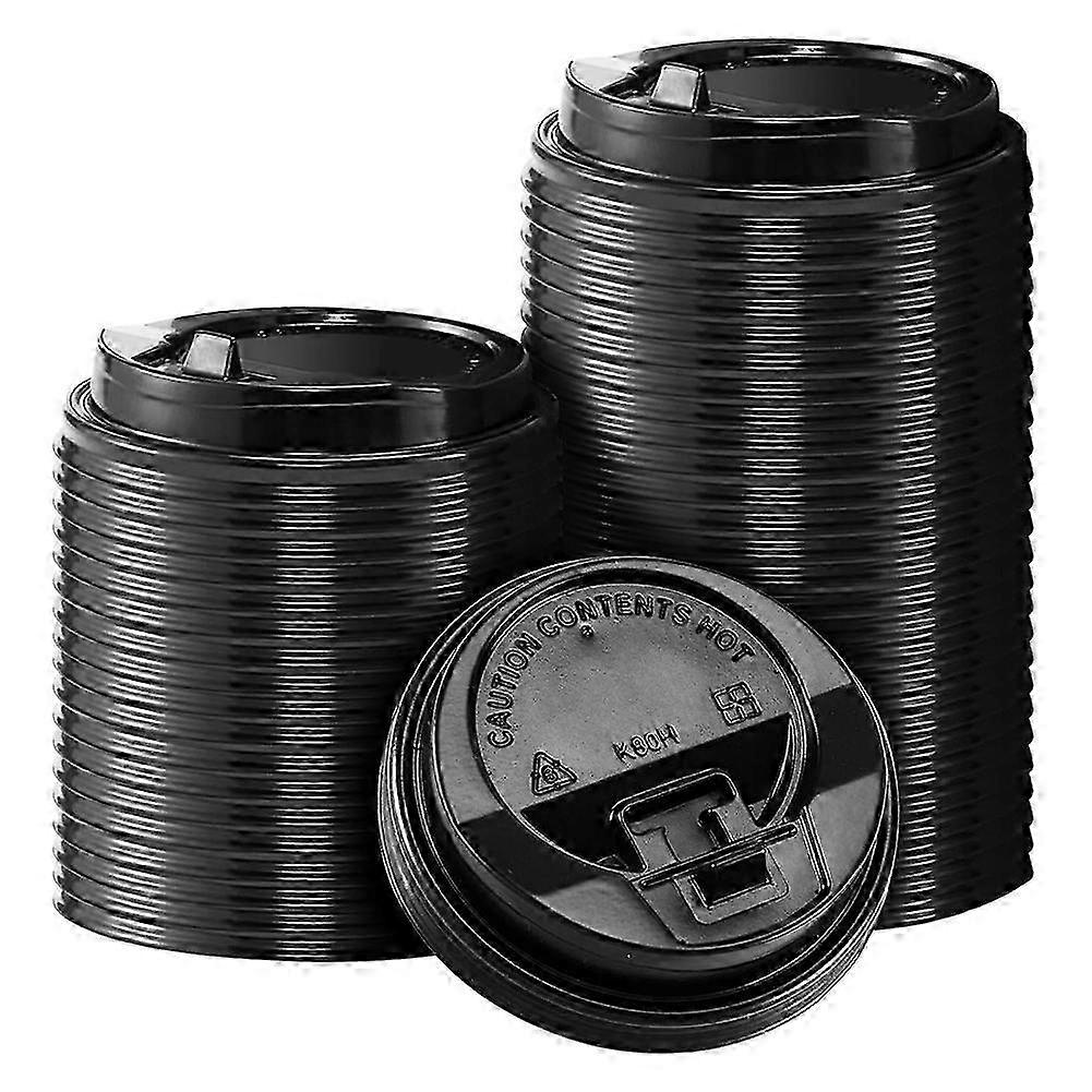 200Pcs Count Coffee Cup Lids, 3.54inch Disposable Plastic Lids Black