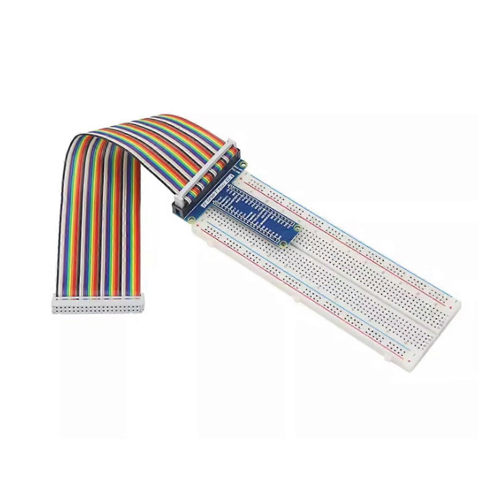 GPIO Expansion Set for 5 T Type Adapter Board with 40-Pin Ribbon Cable, 65 Jumper Wires, and Prototyping Board Compatible with Raspberry Pi