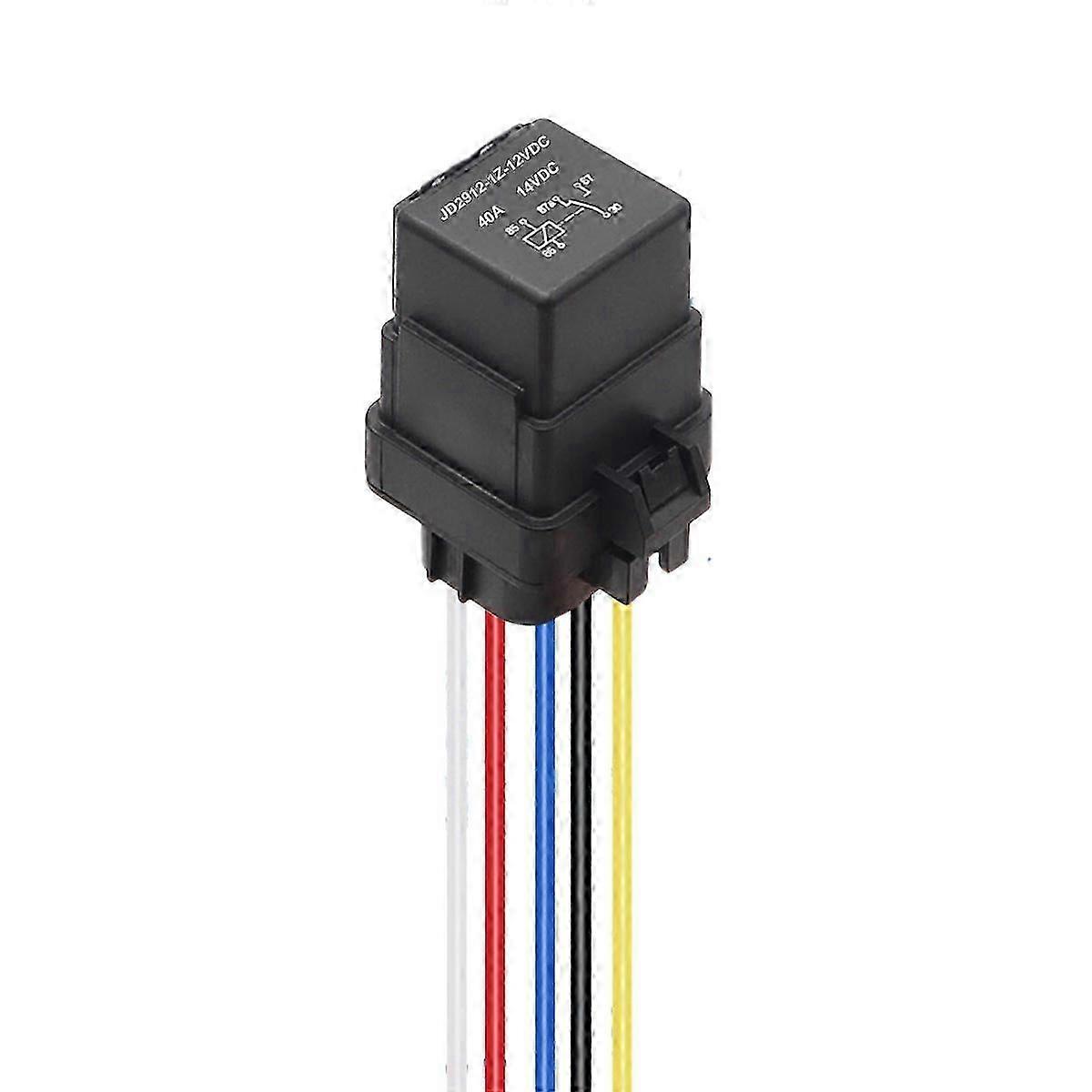 12VDC 40A Waterproof Relay with Harness Socket Wires 5 Pin Relay JD2912-1Z-14VDC 40A 14VDC Automotiv