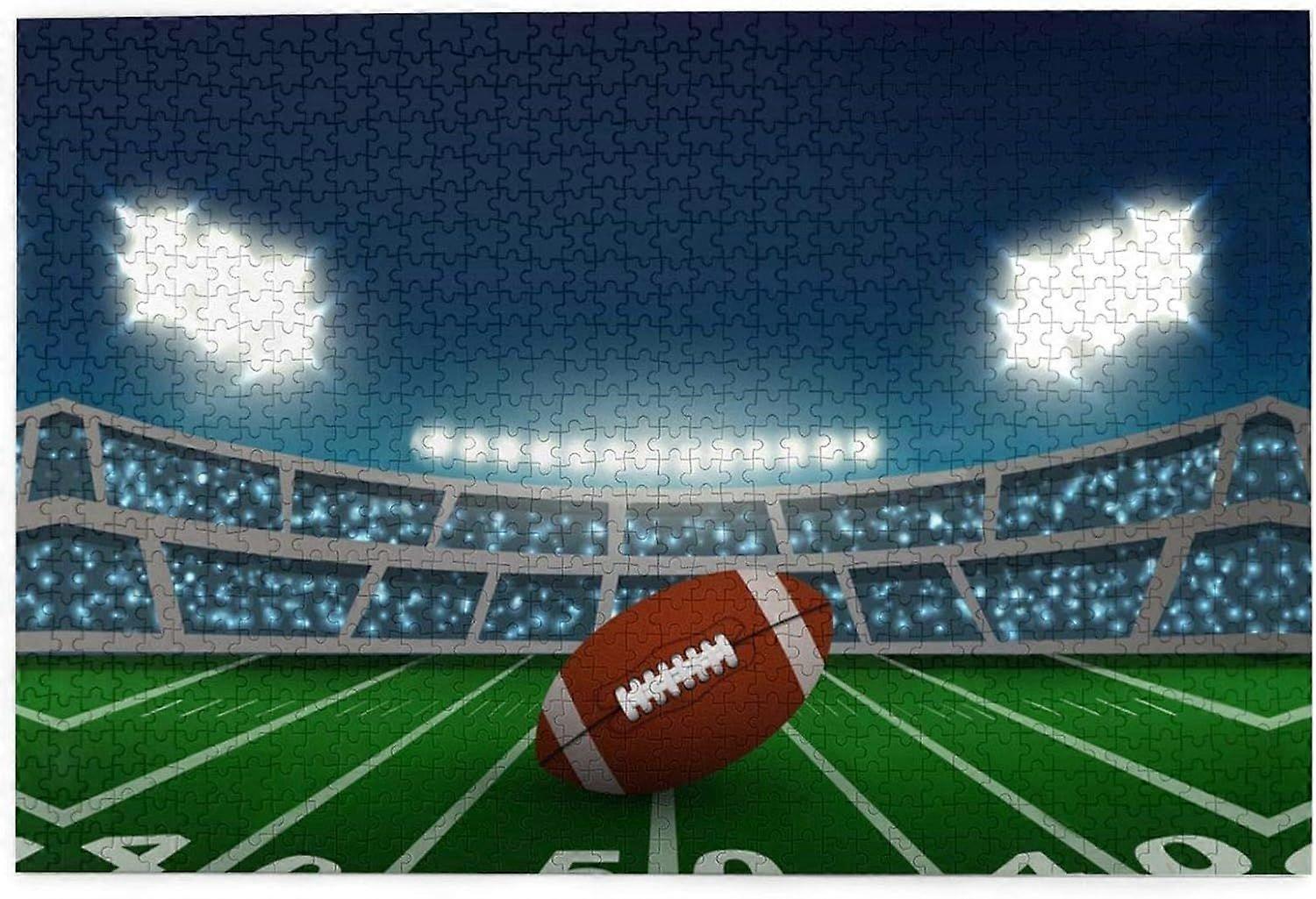 300/500/1000 قطعة أحجية بانوراما ، ملعب كرة القدم الأمريكي متعة لعبة تعليمية ألعاب تعليمية لغز ديكور المنزل