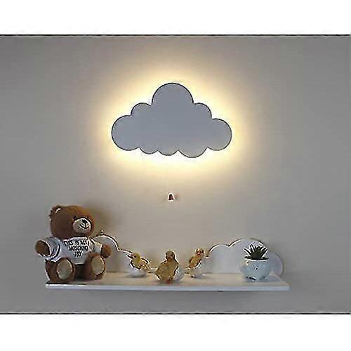 White Wooden Night Light, Wall Mounted, Nursery Lighting