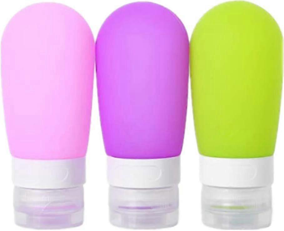 3PCS 80ML Portable Travel Silicone Set. BPA-free and TSA approved. Leak-proof.