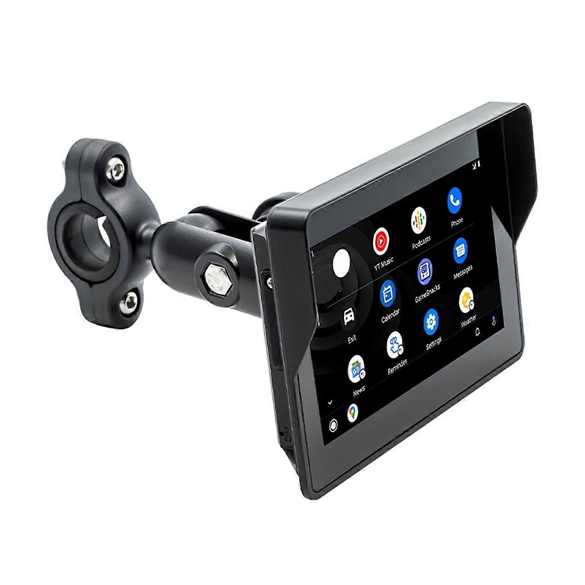 Portable Wireless Motorcycle Carplay & for Android Auto Screen, Motorcycle Navigation System, 5in Touchscreen MP5 Player