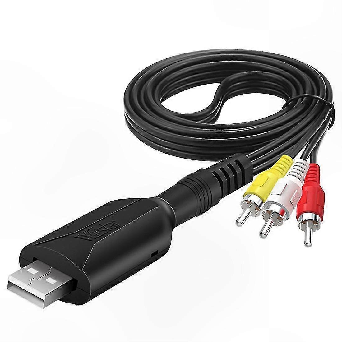 USB 2.0 Video Capture Adapter for VHS to Digital Conversion RCA o Input Supported Easy Setup Converter Device