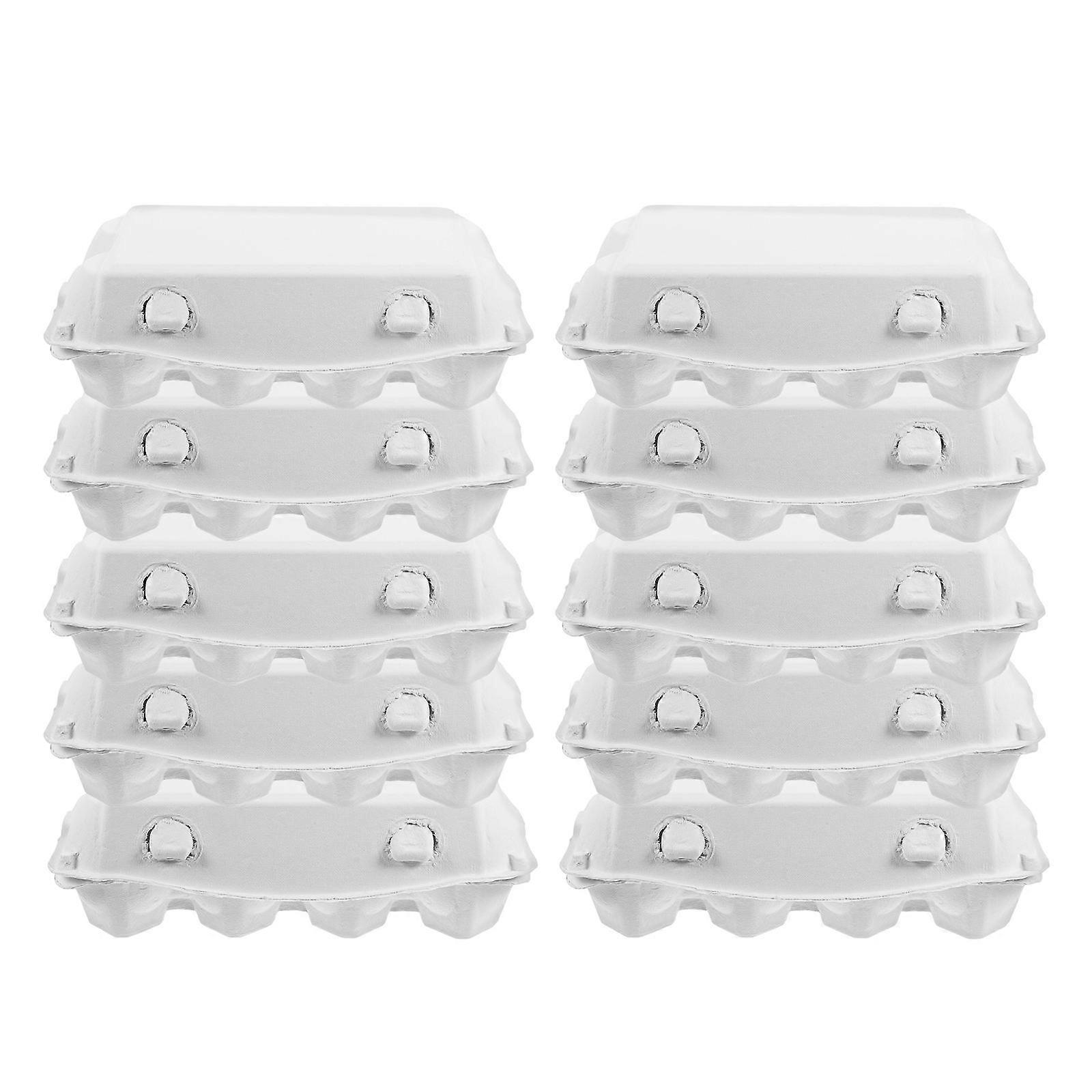 Chicken Egg Tray for Storage 10Pcs Cardboard Egg Cartons White Paper Cartons