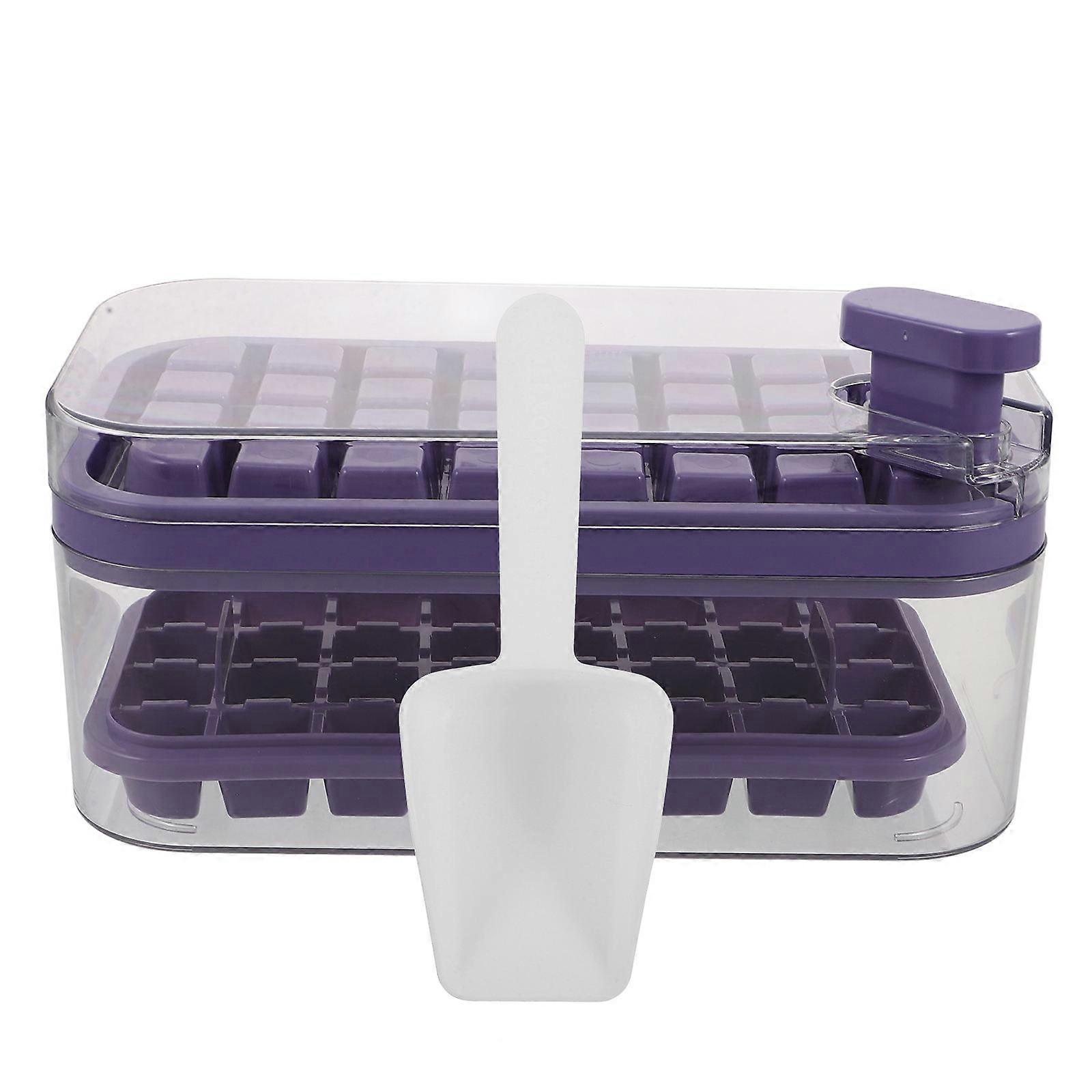 Ice Cube Trays With Lid And Storage Box For Home Use 25.00x14.00x11.50cm Making 1Set