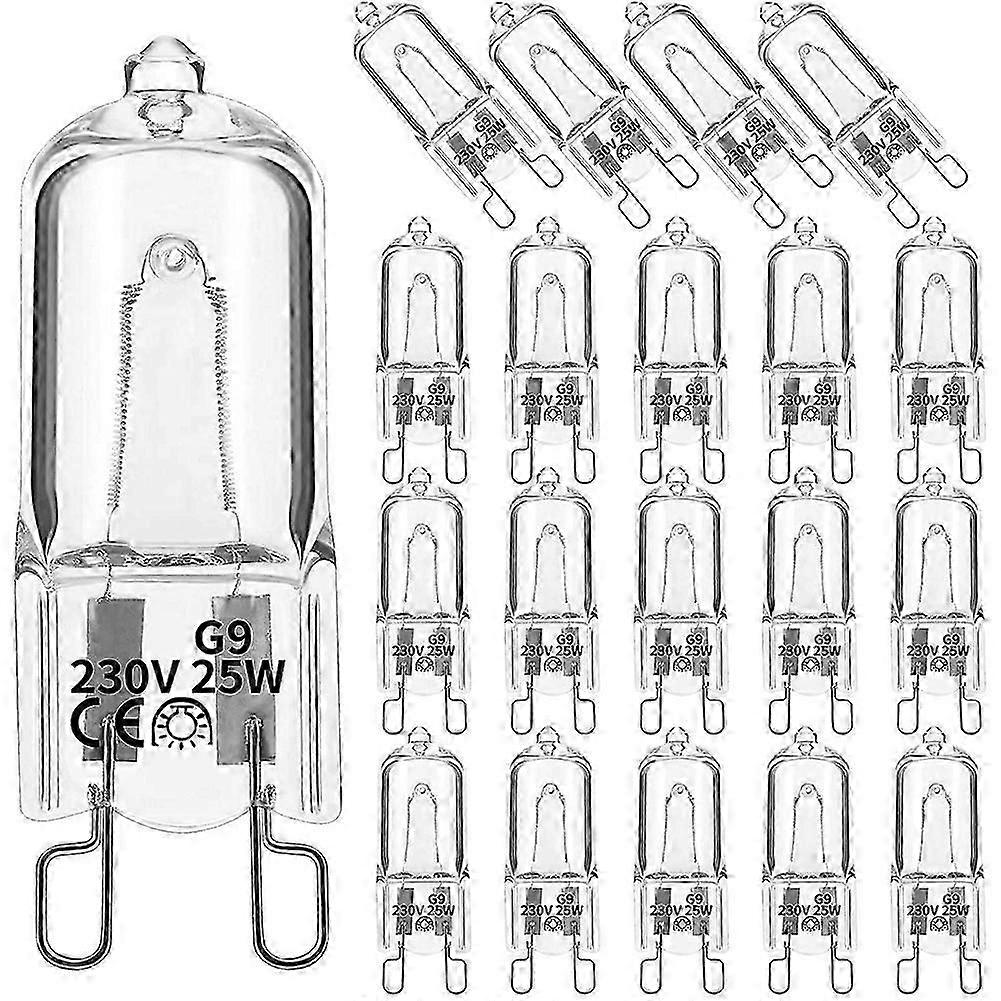 20 Pz G9 Lampadine Alogene, 25W Alogena Trasparente Dimmerabile, Bianco Caldo 2800K per Lampadari, Pendenti, L