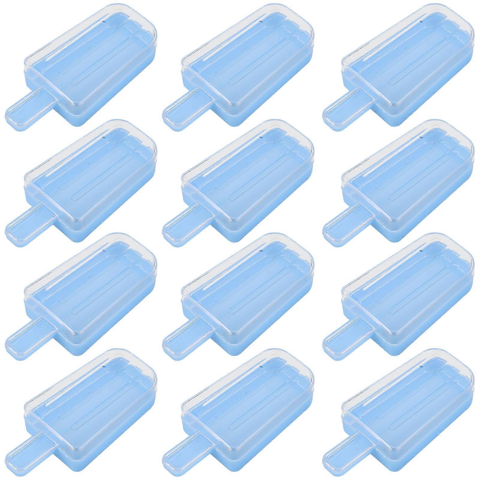 Sky-Blue Ice Cream Shape Candy Box for Storage 12Pcs Plastic Reusable Containers