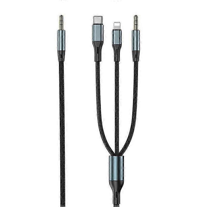 aux audio cable for car with type c and apple 3 in 1