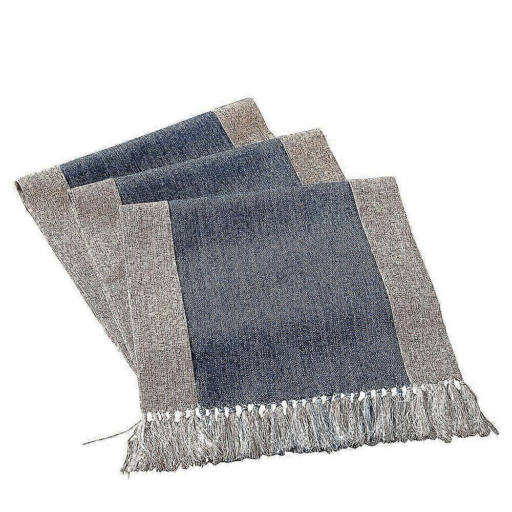 Rustic Table Runner for Living Room Washable Table Runner Long  15 x 94 Inch, Blue