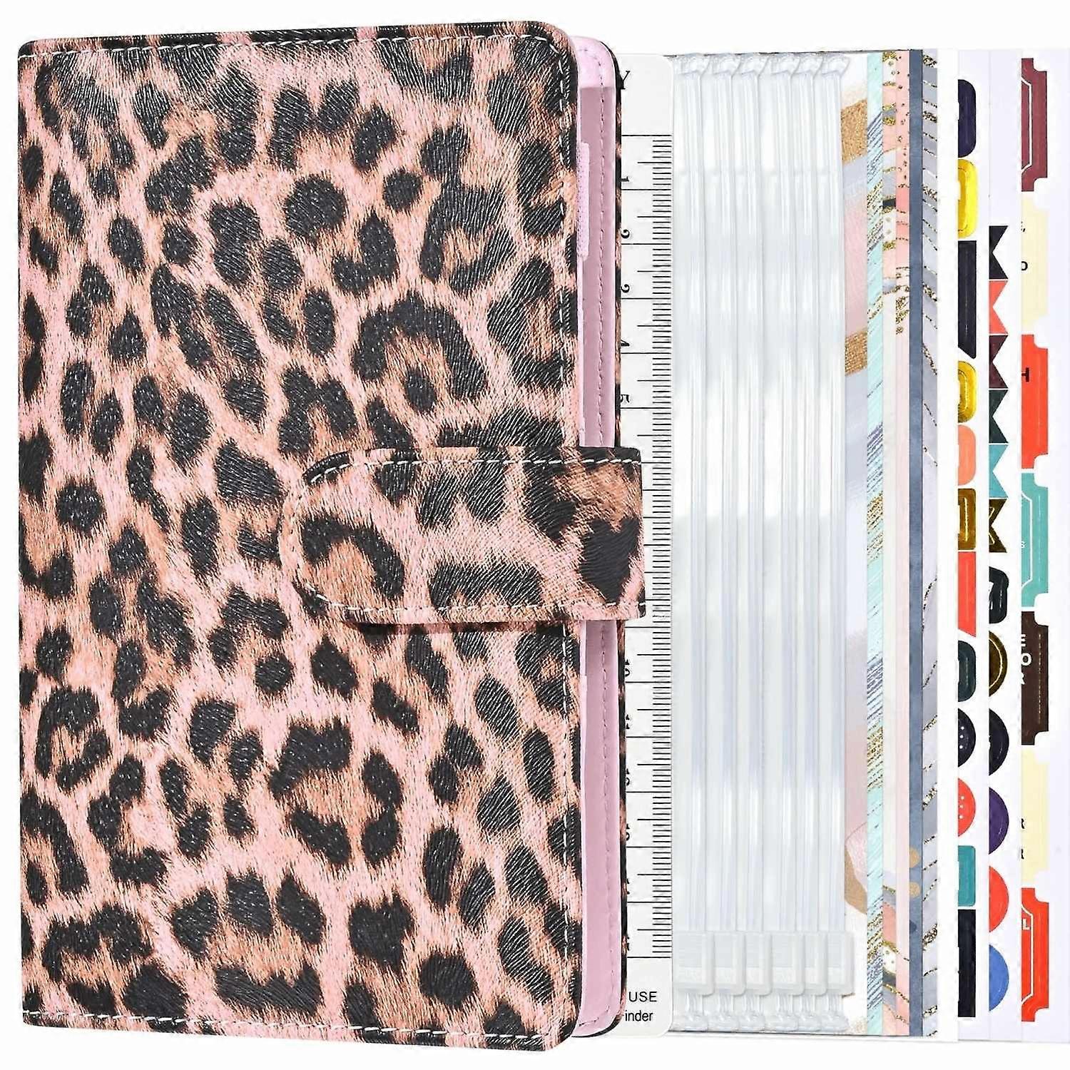 A6 Leopard Print Cash Budget Notebook