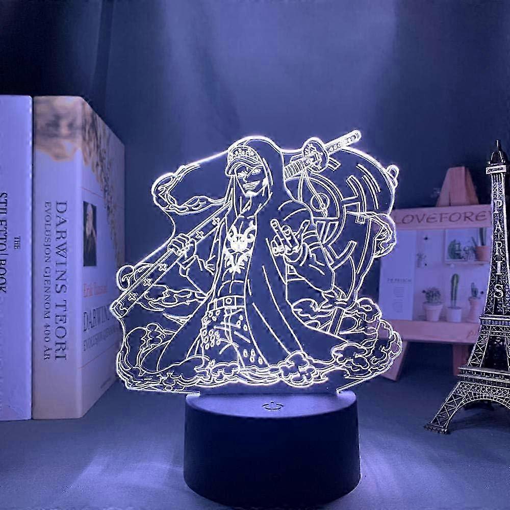 One Piece Luffy 3D Illusion Night Light Lamp Smart Touch, RGB Effect USB Cable Powered Creative 3D Japanese Anime Lamp