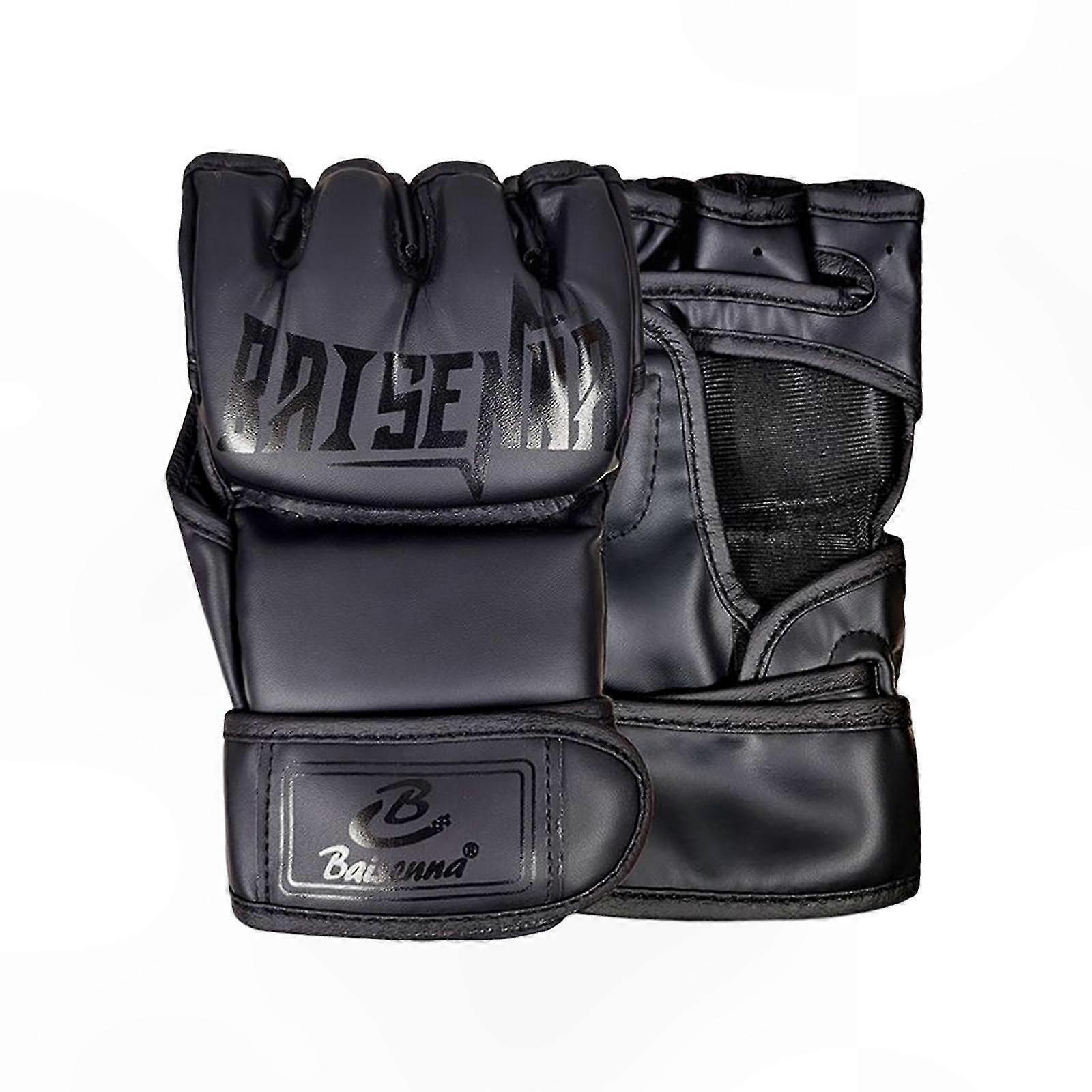 Half Finger Training Gloves for MMA and Kickboxing with Hand Wraps Support