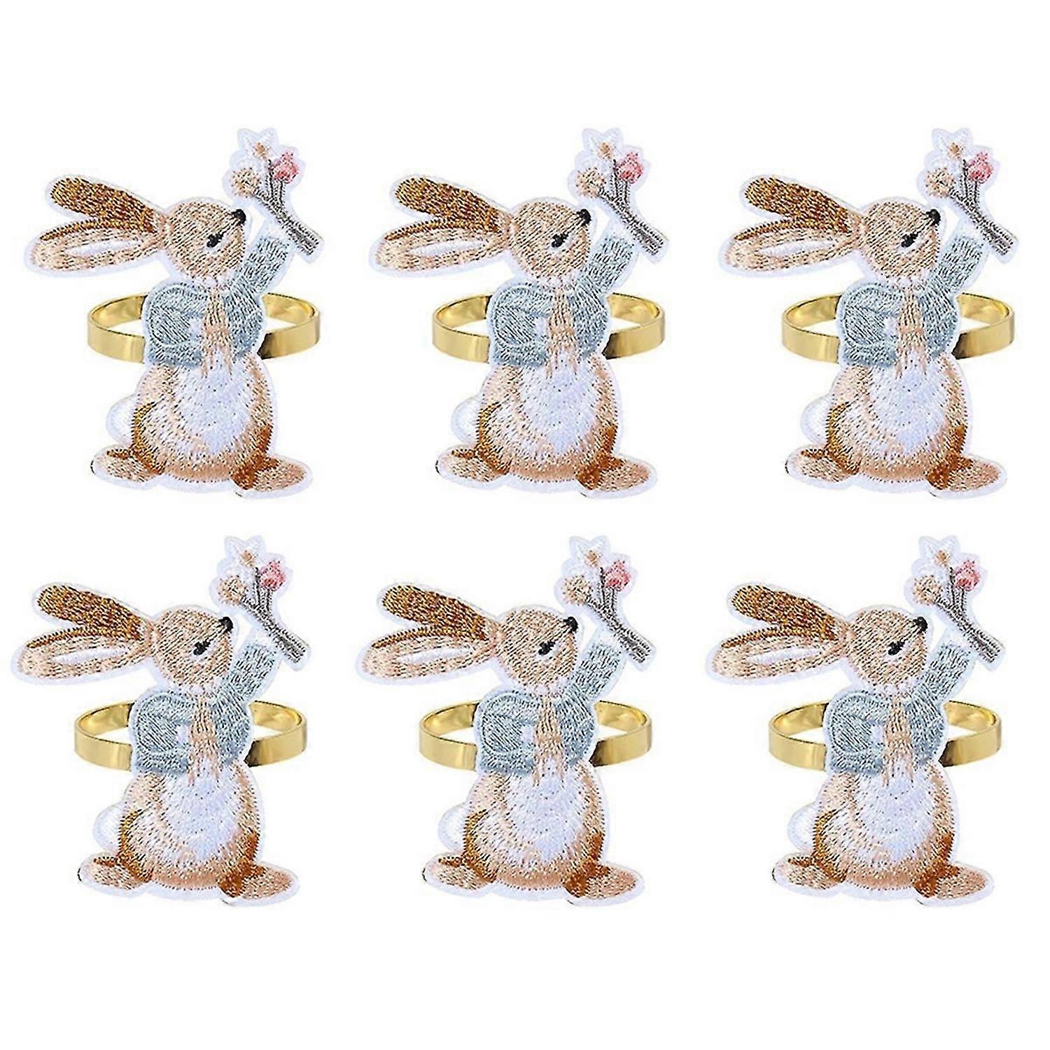 6PCS Easter Designed with Bunny,for Dining Easter Party of Table C