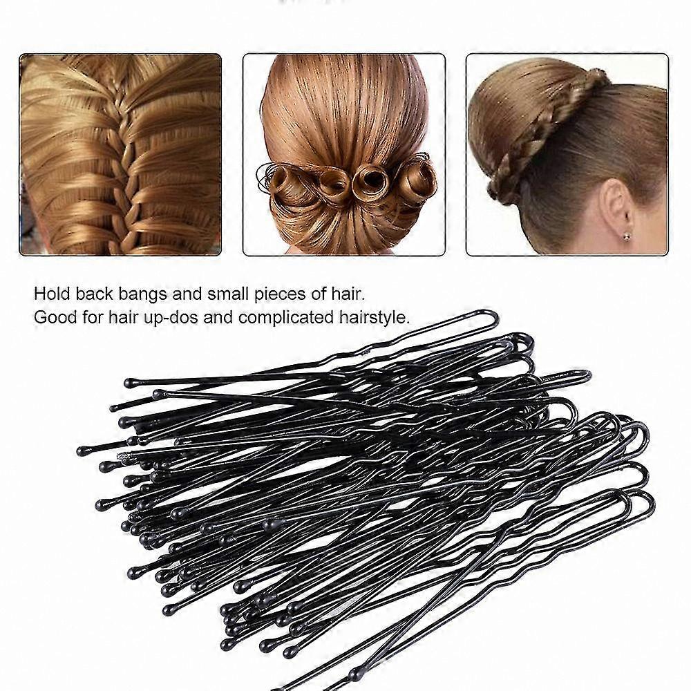 300 Black U-Shaped Hairpins for Secure Hold and Styling Needs