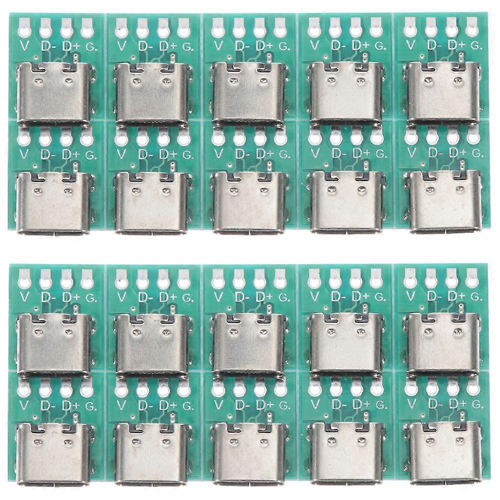 20Pcs USB C Connector Board Diy 3.1 USB Typ-C Buchse Buchse Adapter