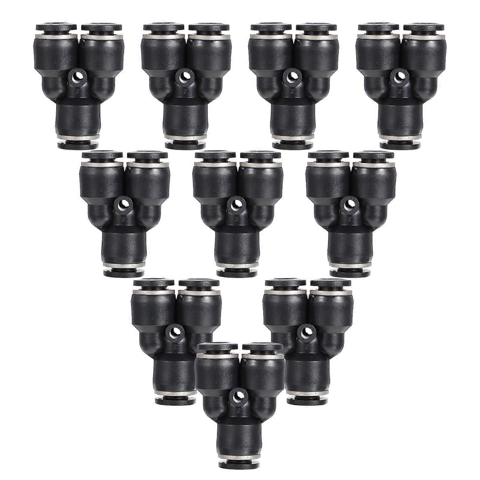 Air Pipe Cylinder Quick Connector Y-Type Tube Connector 12Pcs Ideal For Automobile Industry Featuring Flow Control
