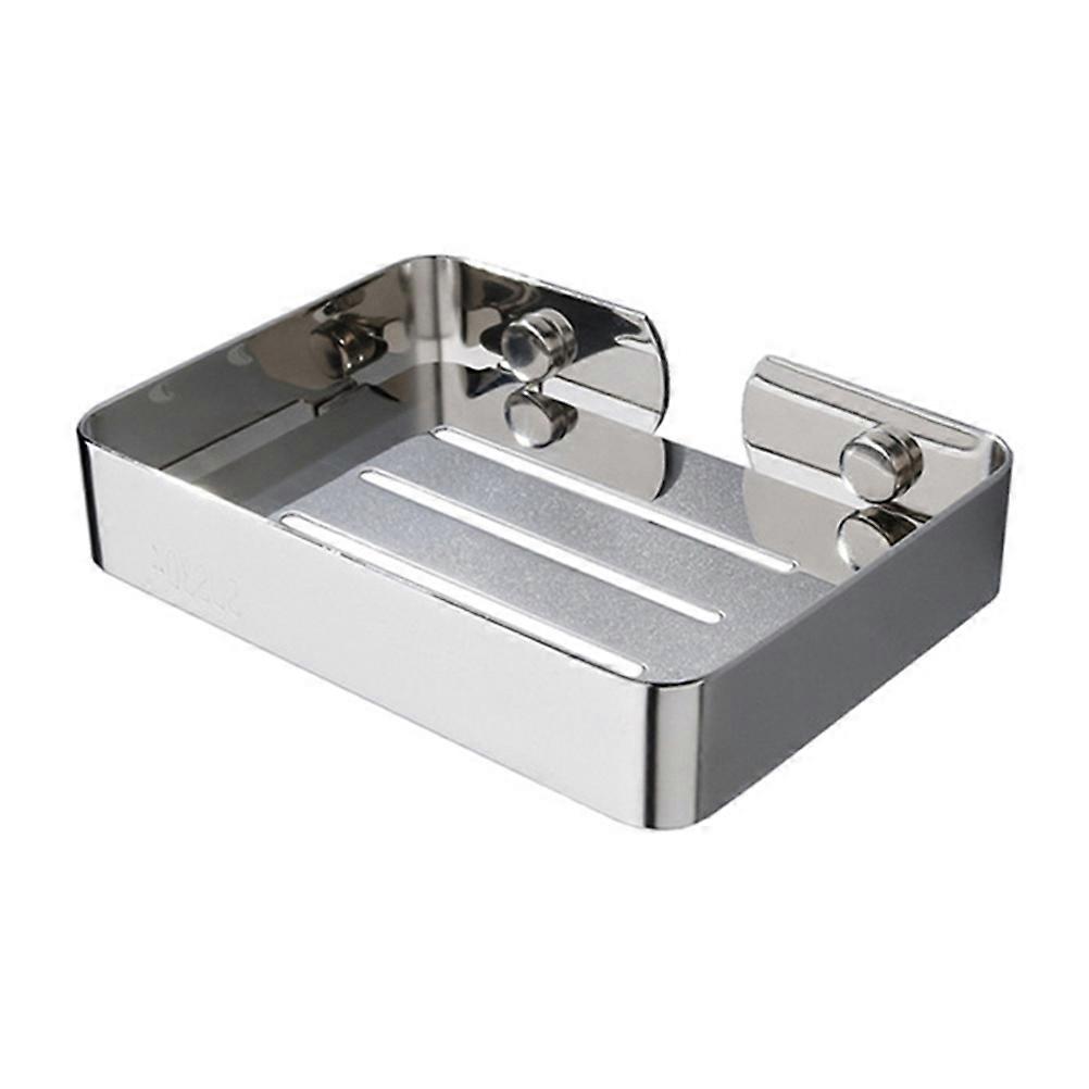 Punch-Free Stainless Steel Soap Wall-Mount Holder for Bathroom Use Silver Use 1Set