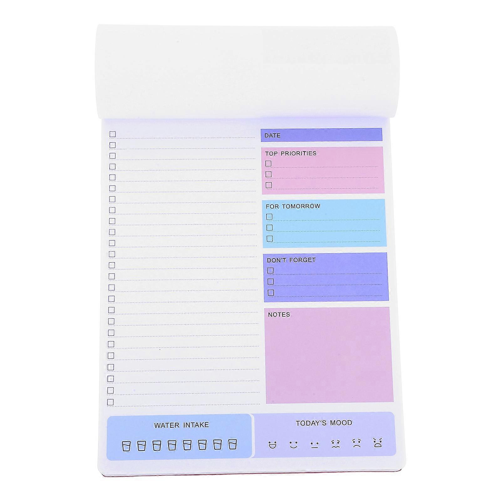 Daily Schedule Planner Dark Red Notepad for Work Planning 2Pcs Office Supplies