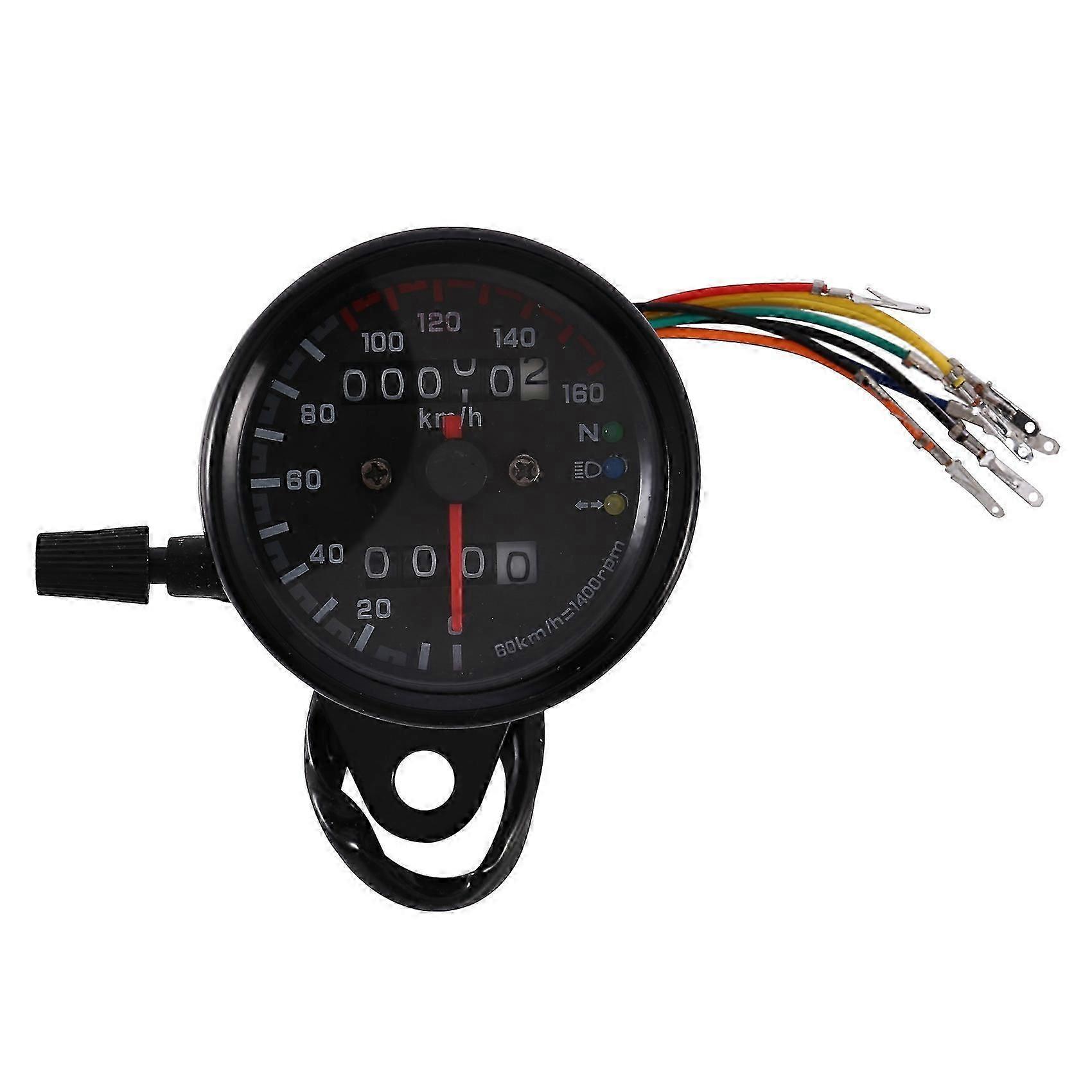 12V Motorcycle 0-160 Km/H Speedometer with LED Indicator Odometer ,Universal Cafe Racer Gauge,Singl