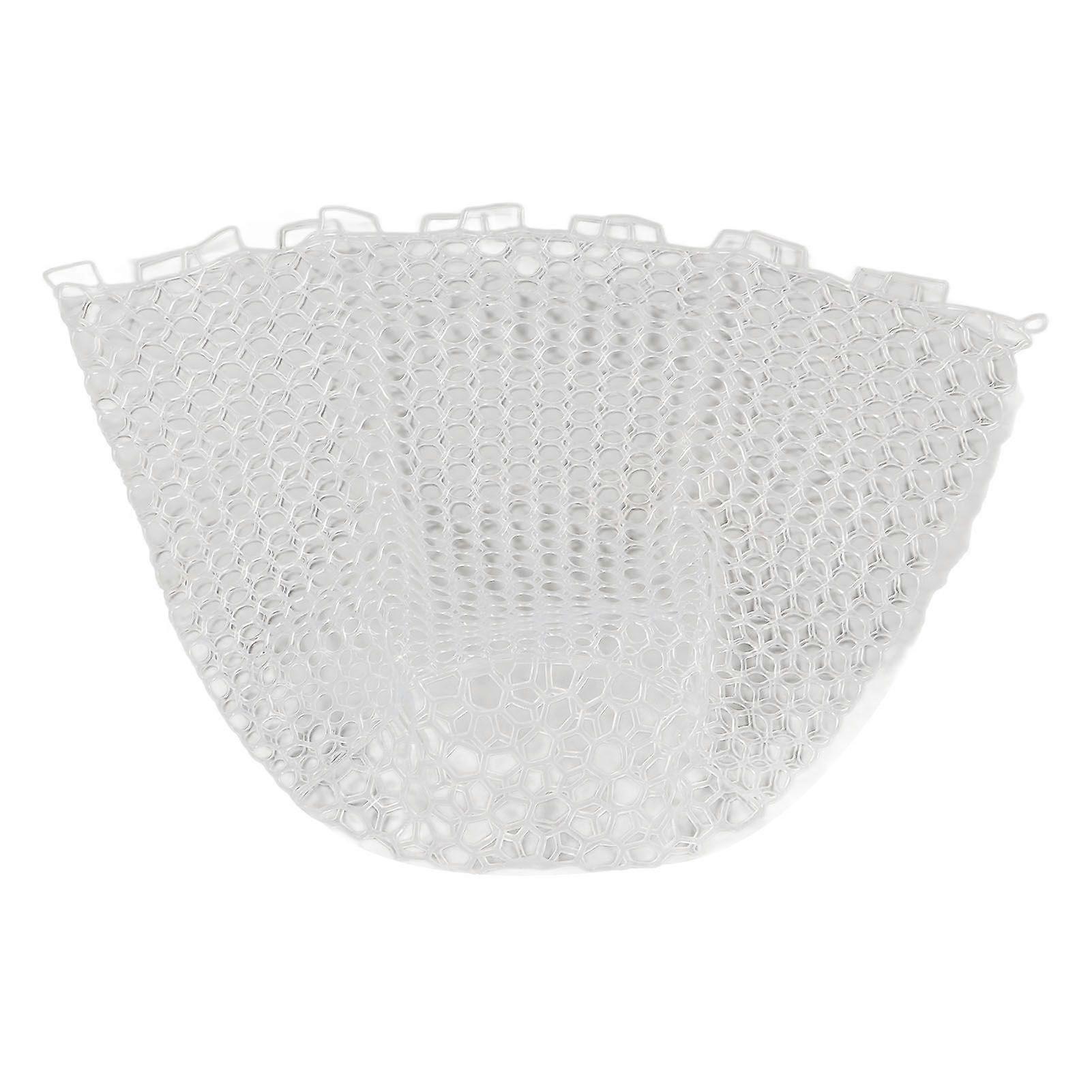 Fishing Landing Net Replacement Transparent White Collapsible Rubber 55cm Fishing Net for Angler