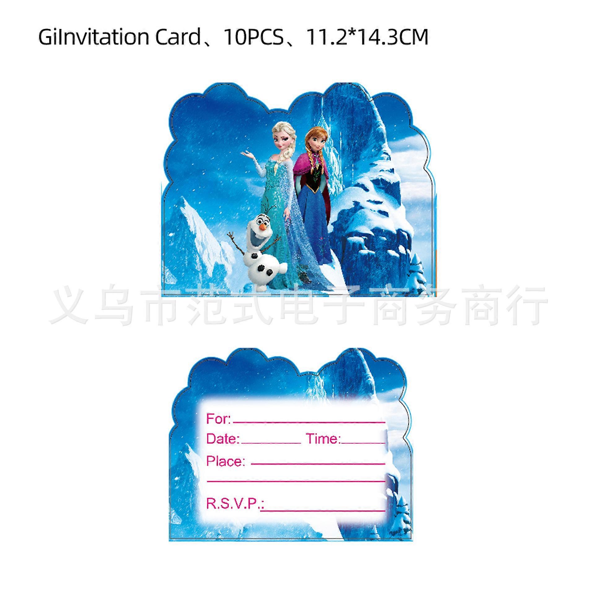 Frozen Elsa and Anna themed invitation card mini greeting card princess birthday party invitation
