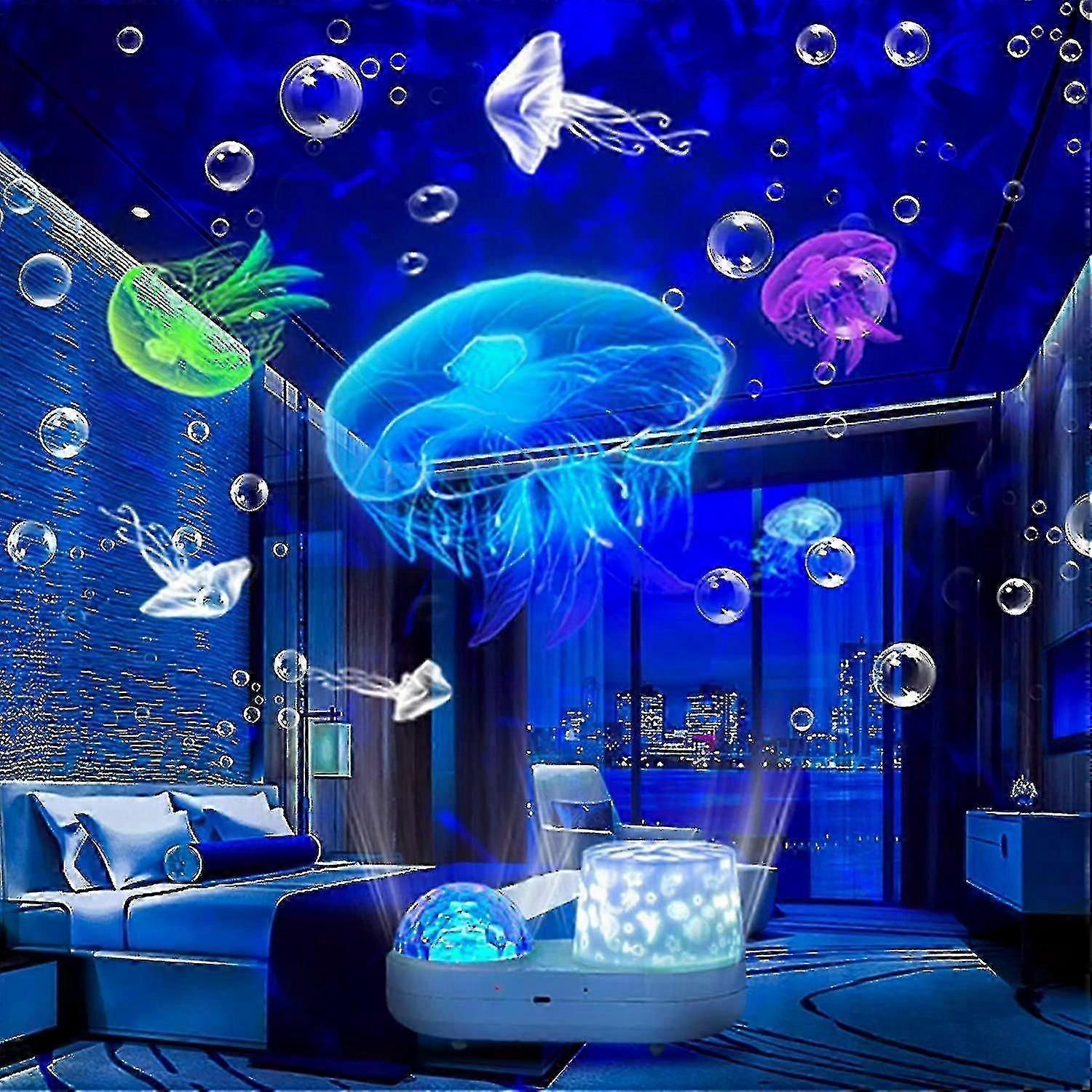 Ocean Star Sky Projector, 360 Rotating Galaxy Night Light for Kids, Dual-Layer Ocean Projection Lamp