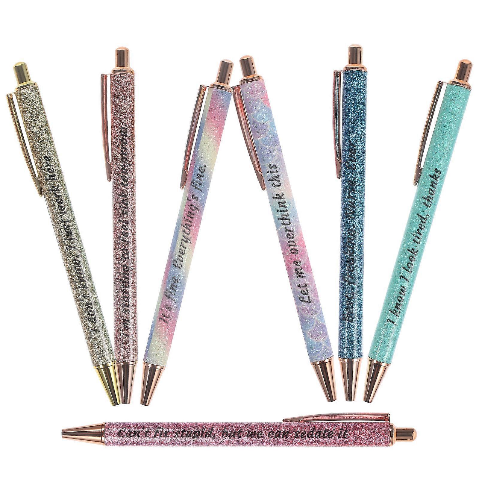 Metal Writing Pens for Writing 7Pcs Assorted Color Portable Ballpoint Pen Set