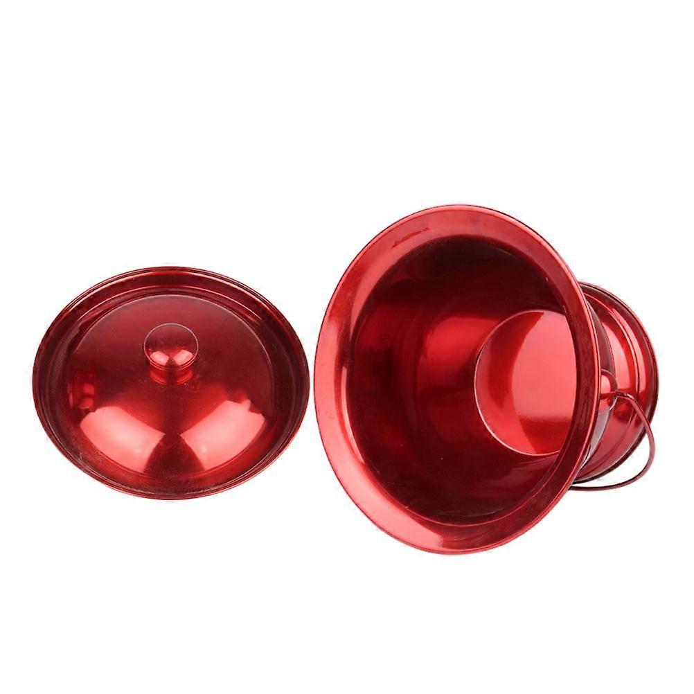 Practical Stainless Steel Spittoon for Elderly Use 2Pcs in Red