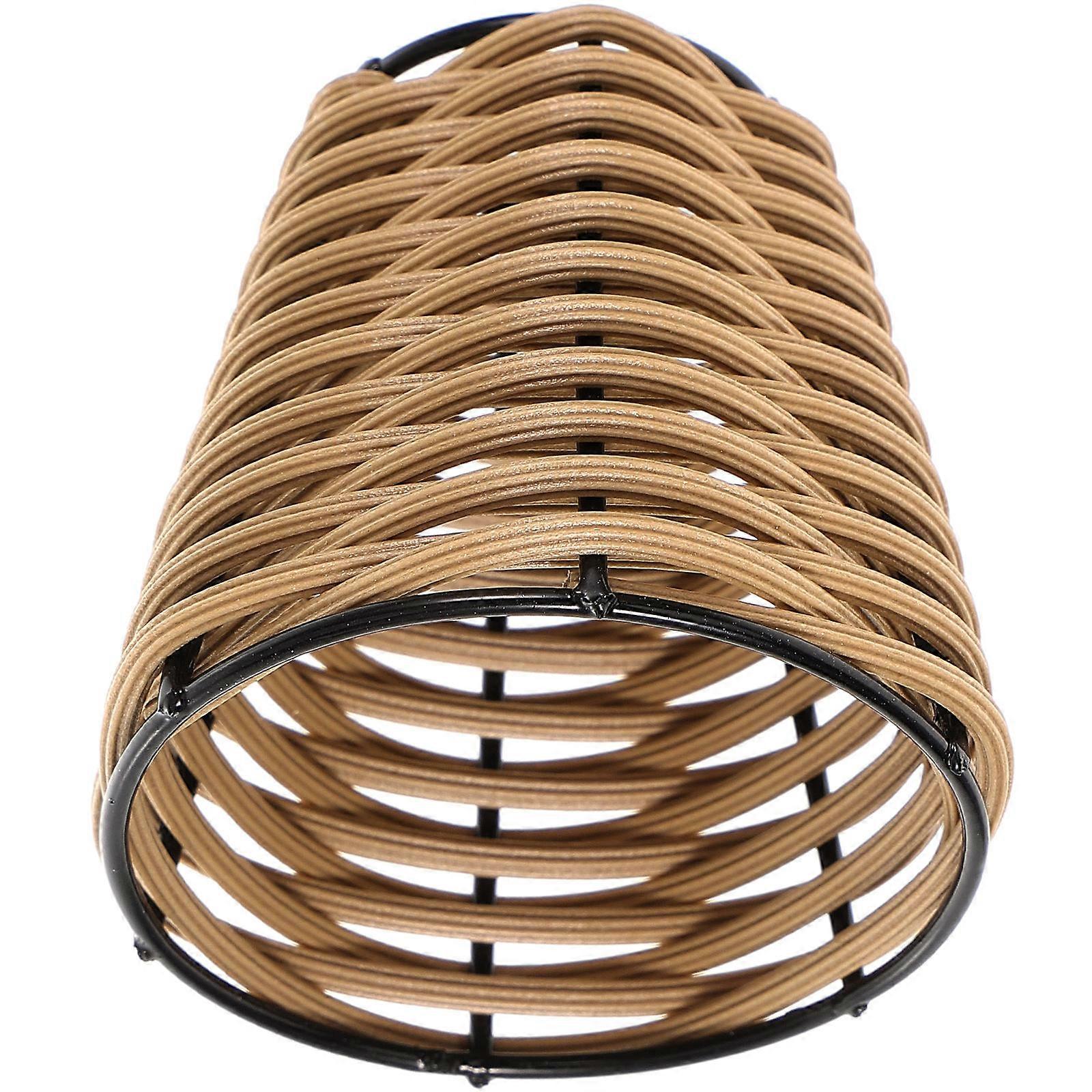 Decorative Lampshade Miniature Lamp Cover for Home Use 5Pcs Bamboo Coffee