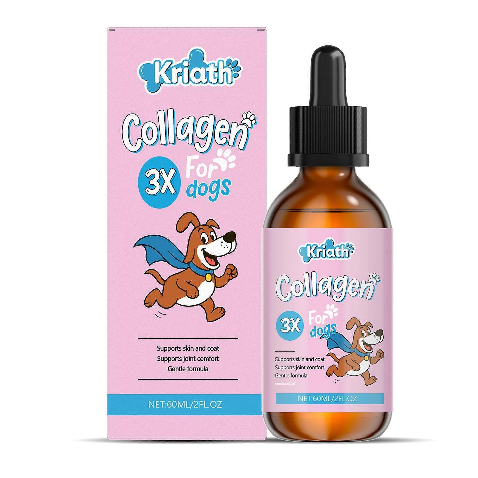 Gouttes de collagène pour chien formule douce soins des cheveux et de la peau aliment de base avec supplément 60ml