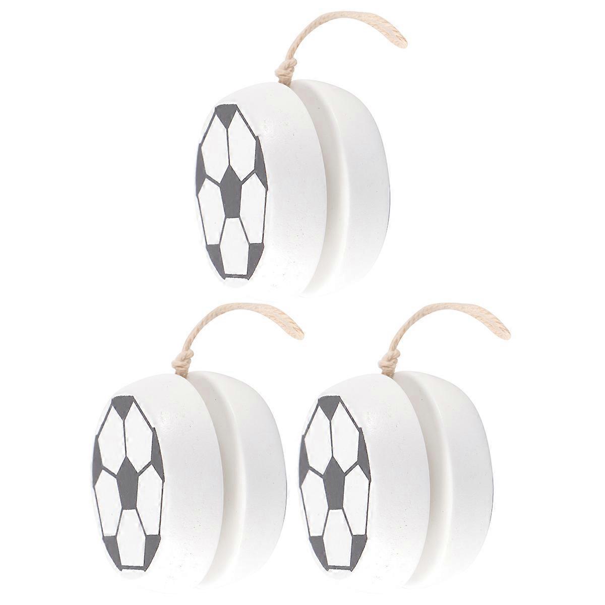 Wooden Yoyo Ball Toy for Kids Play and Color Recognition 3Pcs White