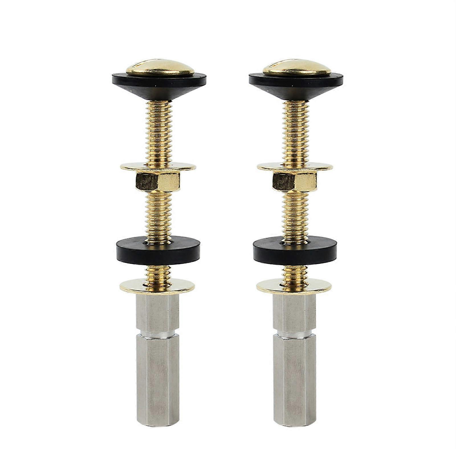 Toilet Seat Bolts Set 2Pack With Replacement Screws And Rubber Washers For Secure Easy Installation Upgraded Version
