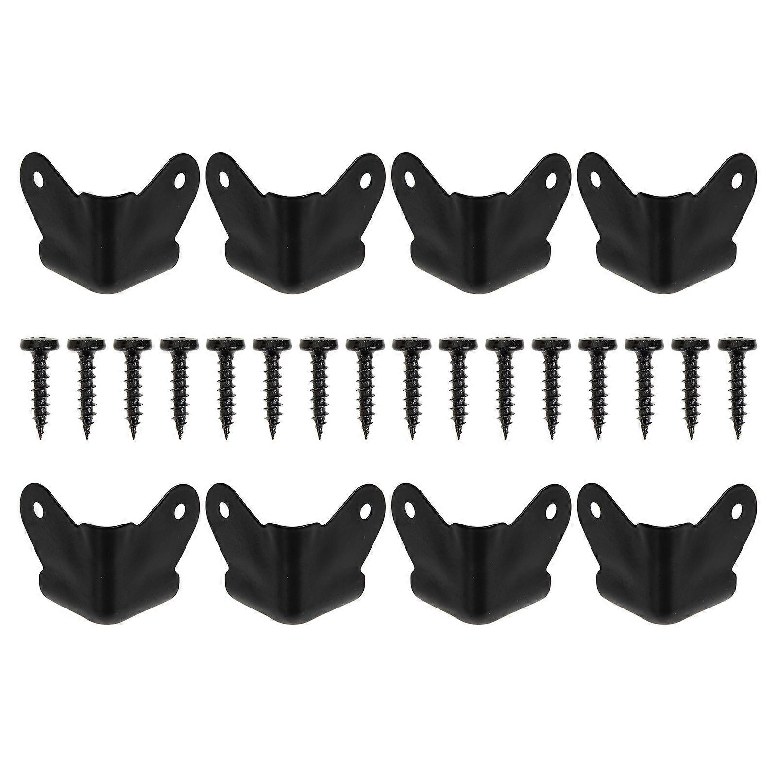 Speaker Corner Guards Iron for Anti-Collision Protection 2Sets Black