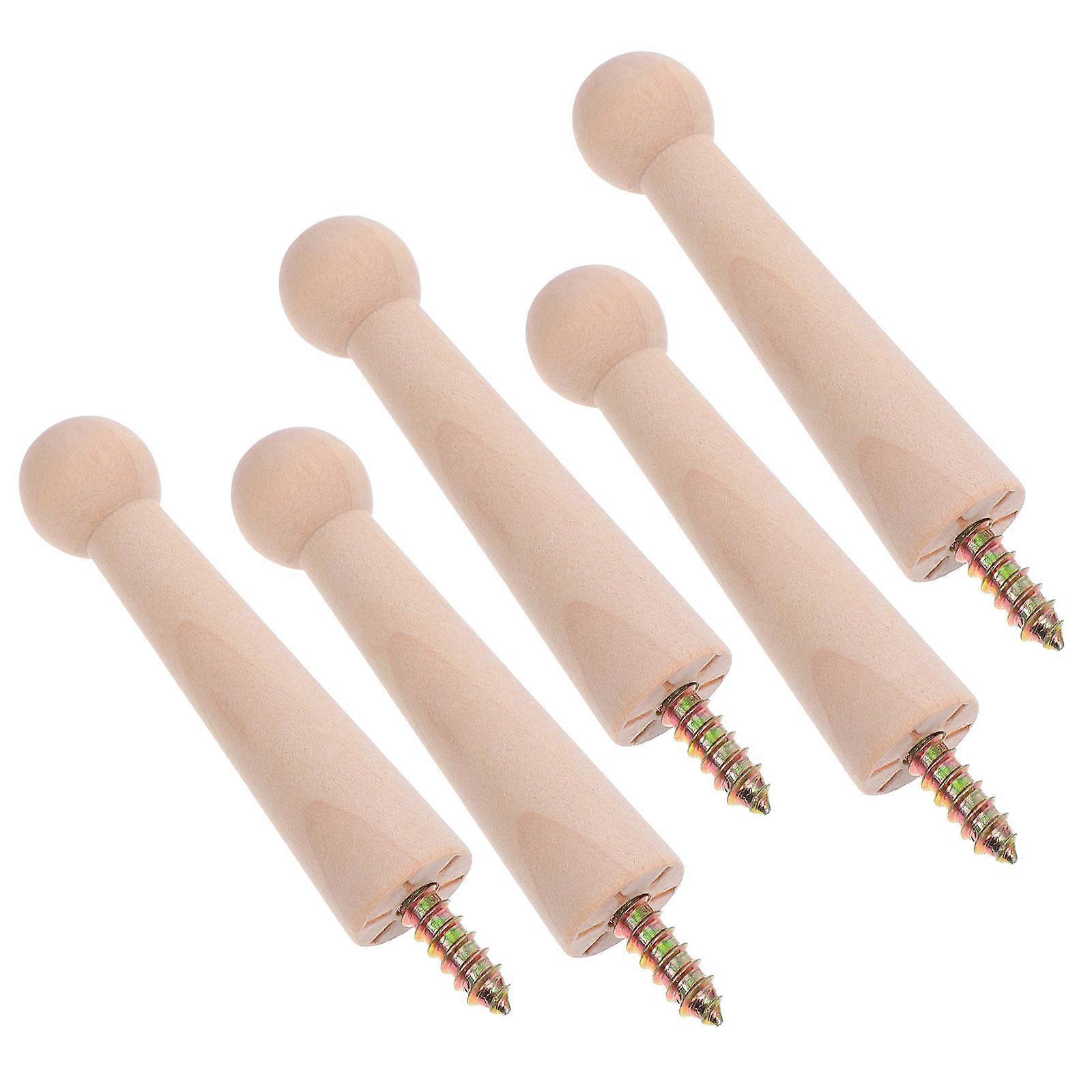 Screw Fixed Wooden Hooks for Hanging 20Pcs Clothes Hats Towels Use