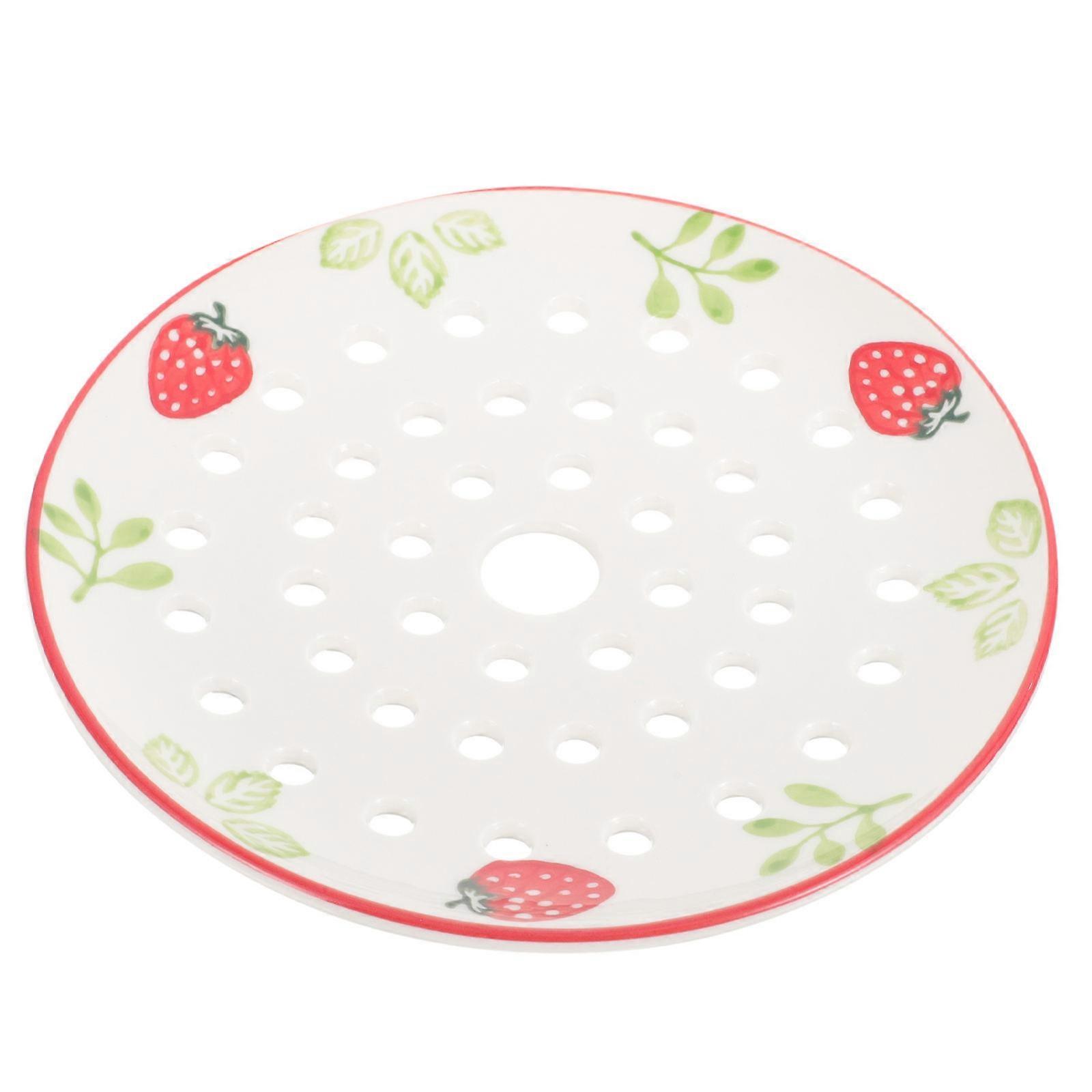 Steamer Plate for Food Steaming Dumplings Bun Cooking Utensil Round White 1Set
