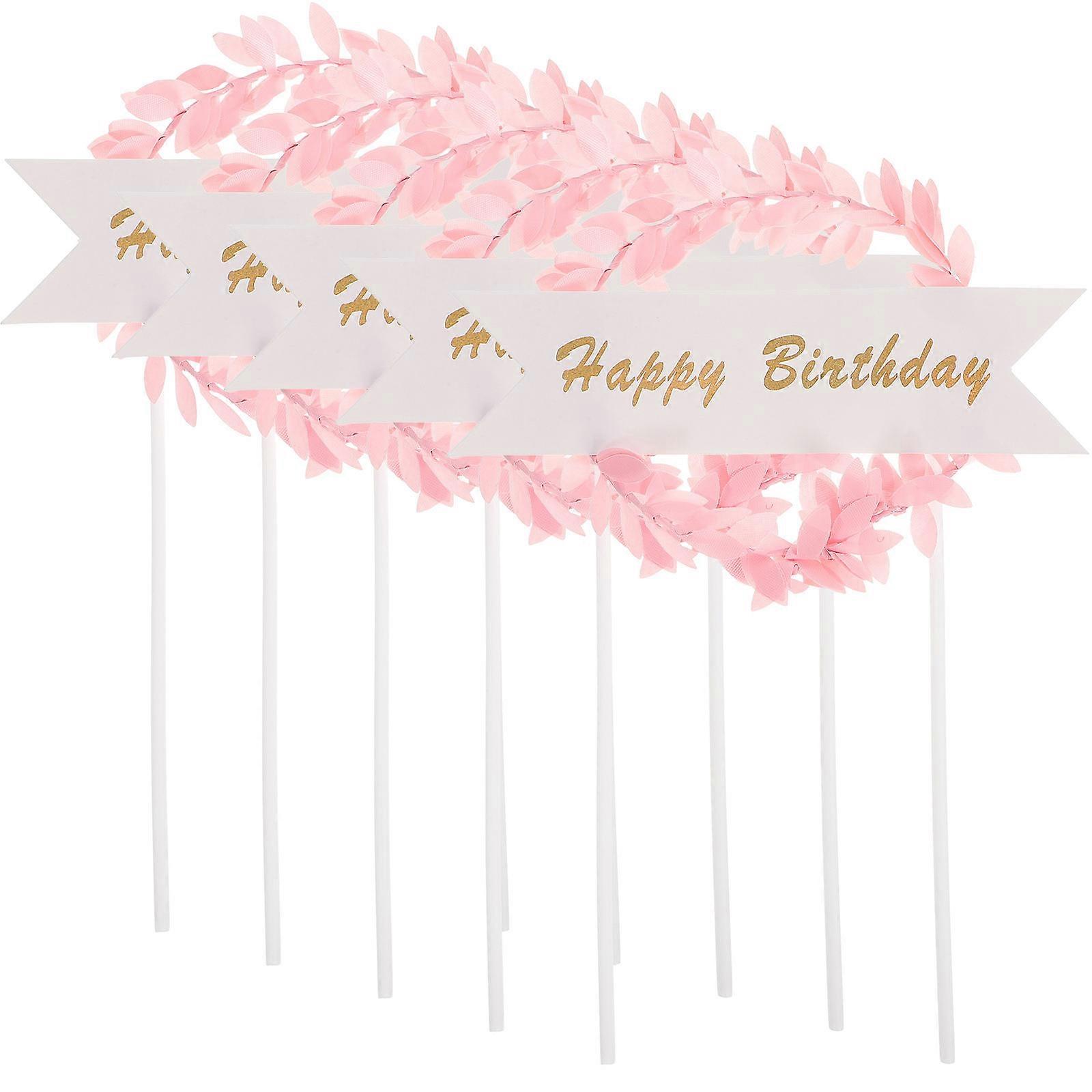 Egg Decoration Cake Decorative Topper for Decoration 10Pcs Pink Paper Material