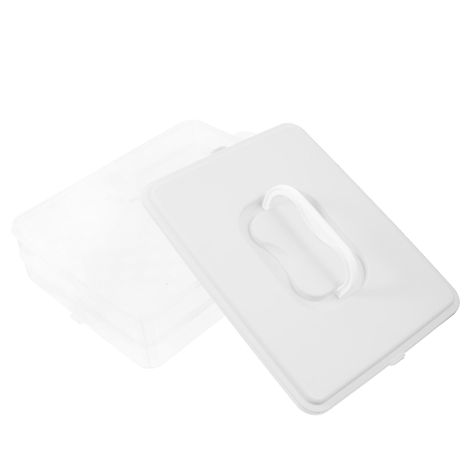Dumpling Storage Container For Food Organization In The Kitchen, Transparent Plastic Material, Large Capacity Design, With Lid, 1Pcs