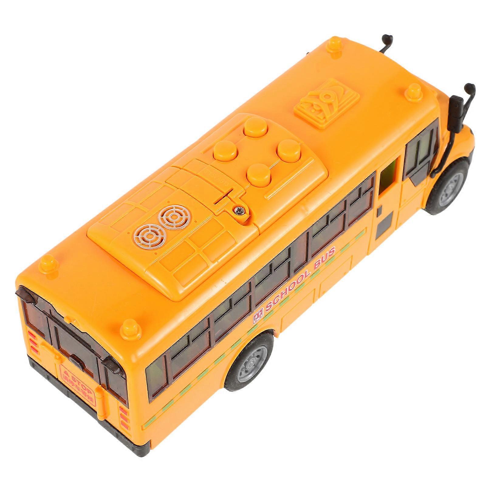 Simulation Bus Toy Inertia Kids School Bus Toy with Music and Doors