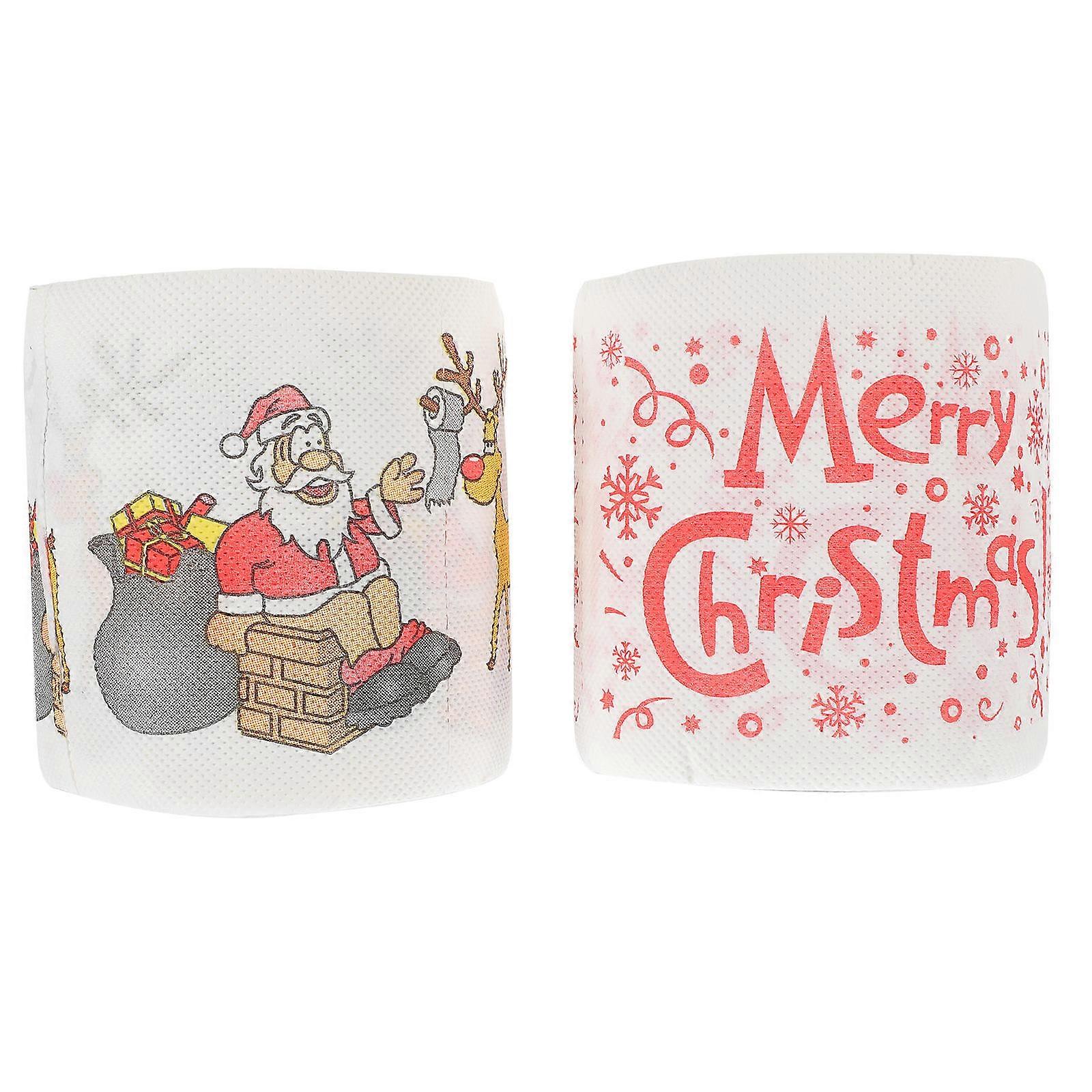 Festive Bathroom Tissue With Colorful Patterns For Cafe And Restaurant Use 10x10x10cm Size 2 Rolls Hygiene