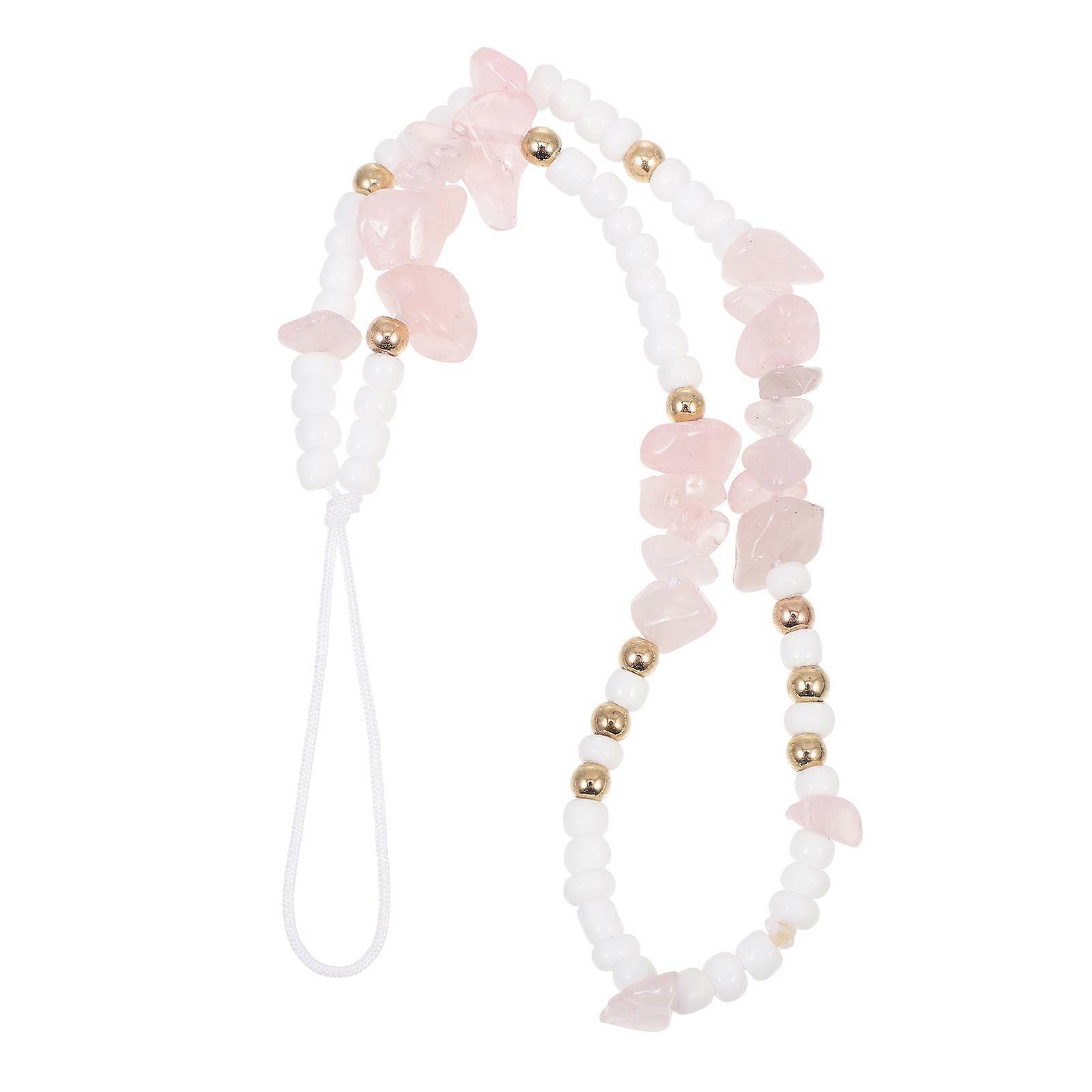 Crystal Phone Chain for Cellphone Use with 3Pcs Beaded Phone Hanging Lanyard