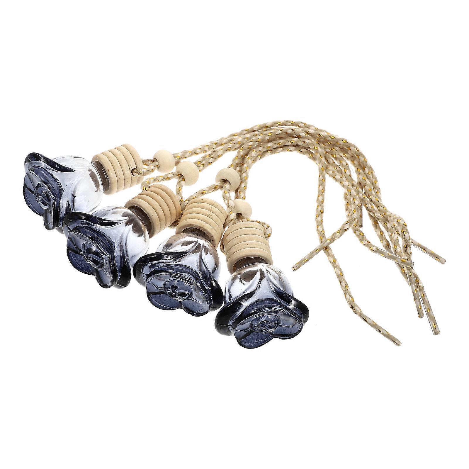 Car Perfume Pendant Glass Hanging Diffuse Bottle for Purification 4Pcs