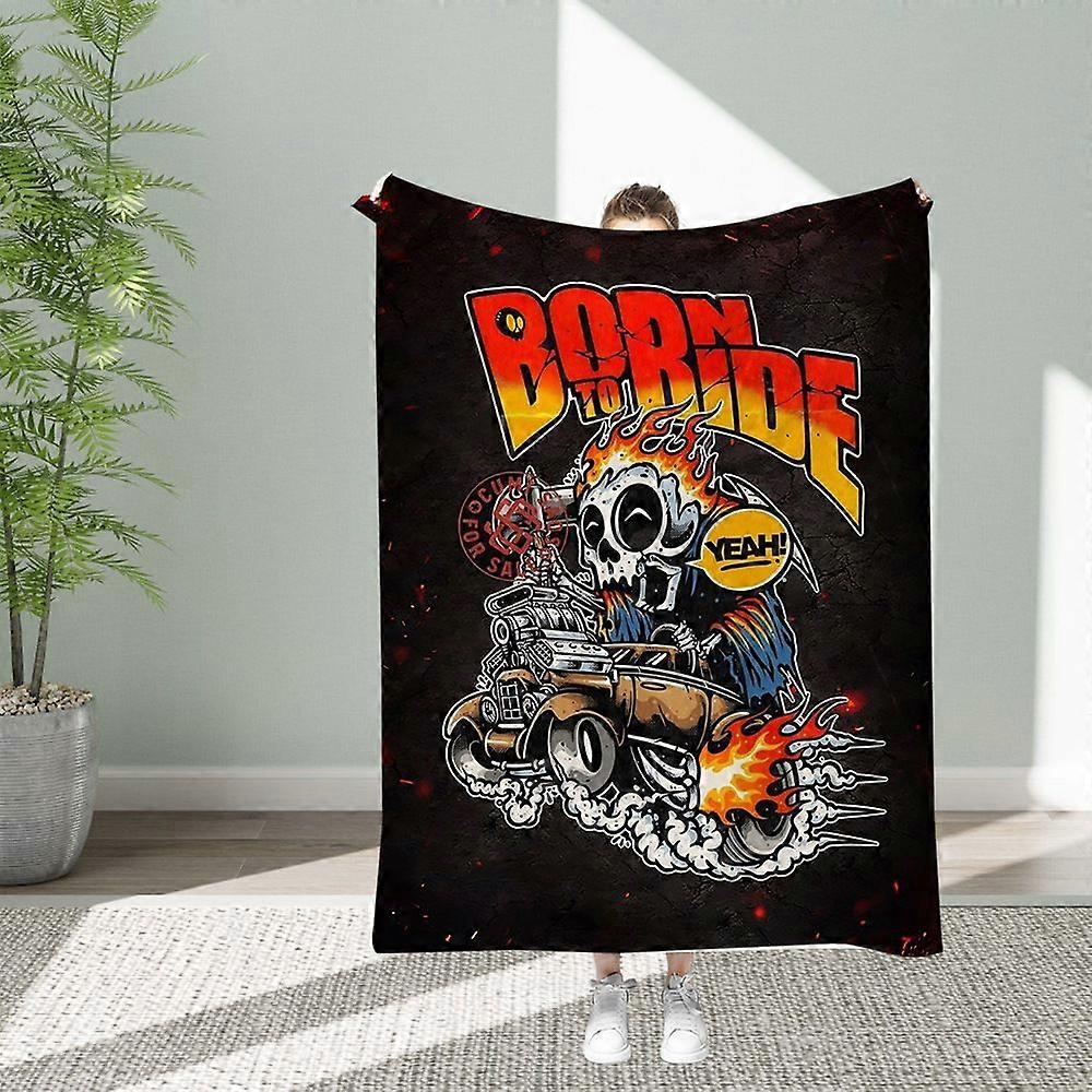Halloween-themed spooky blanket; soft and cozy; perfect for sofa, bed, or