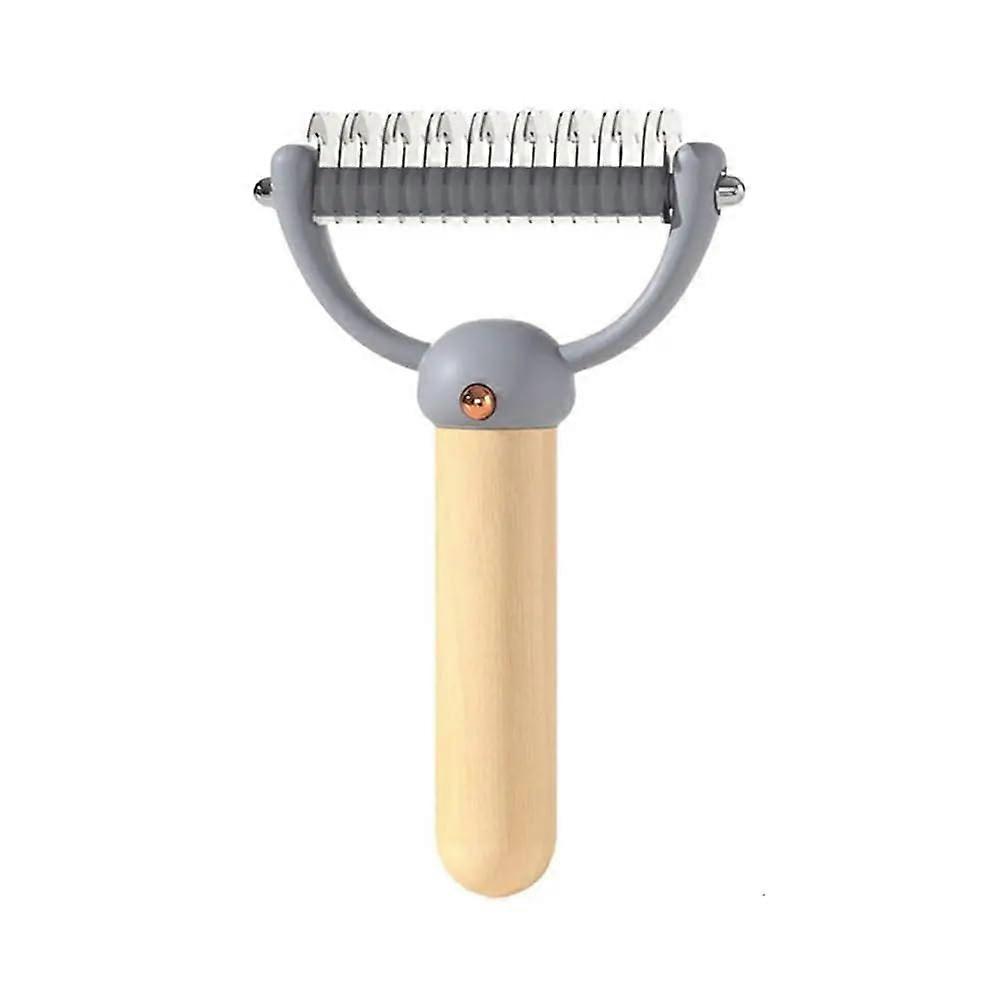 Undercoat Brush DoubleSided Detangling For LongHaired Cats, Cat Grooming Tool, Model B Gray, Pet Detangler
