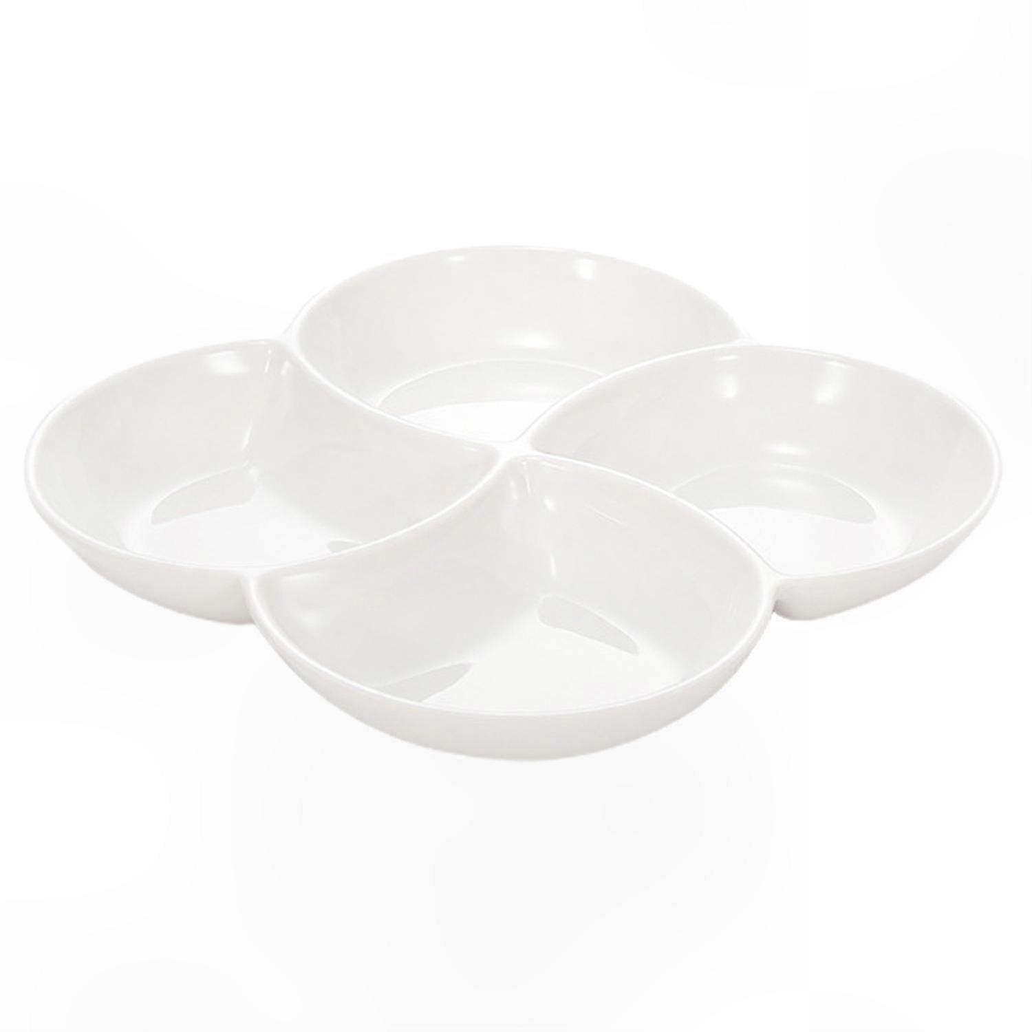 4-Compartment Divided Plate: Chip-Resistant, Dishwasher Safe Serving Platter for Bars