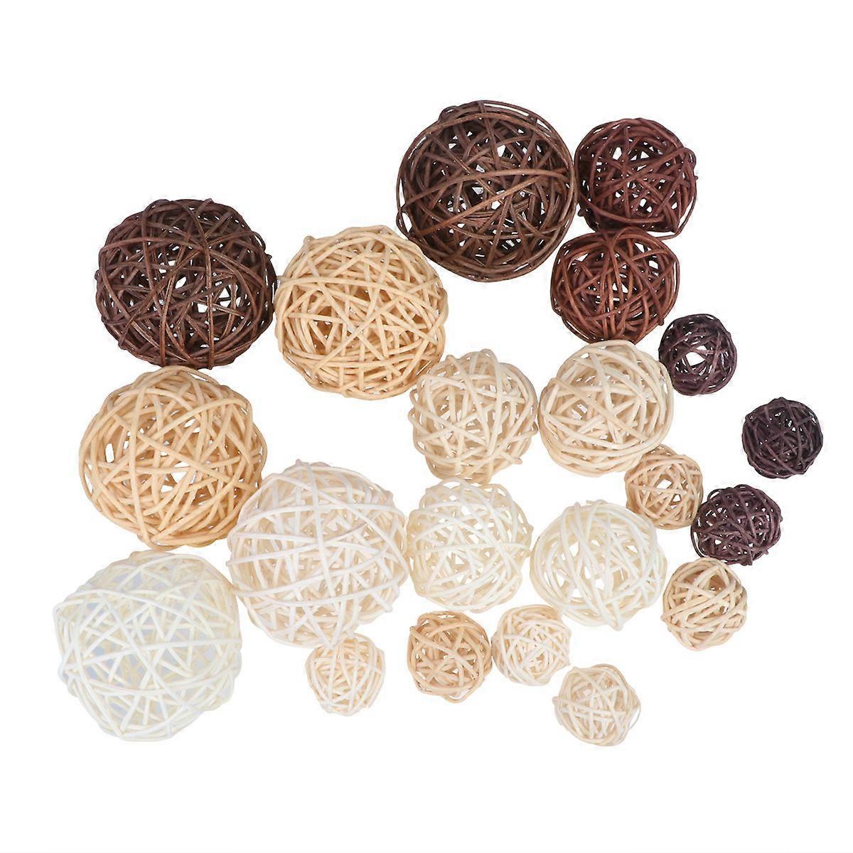 Decorative Sepaktakraw Vine Balls for Christmas Tree Hanging 63Pcs Set