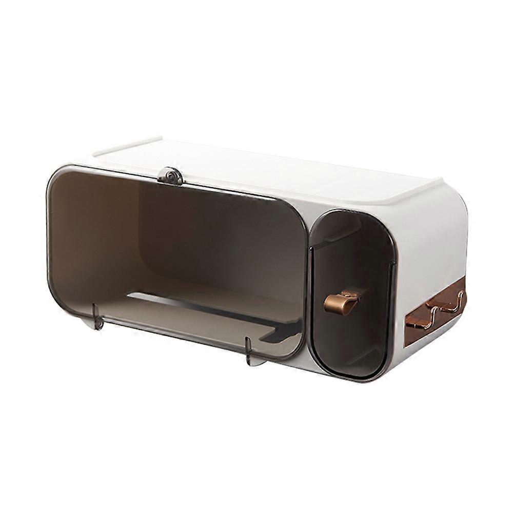 Square Tissue Storage Box For Bathroom Use Made From Waterproof Material In White Color Designed For Easy Mounting 1Pack